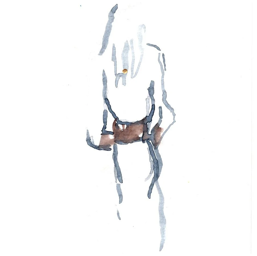 Title: 3:35 pm 23 February Paris, France 
Date: 2023 
Medium: watercolor on watercolor paper 
Dimensions: 10 x 8 in framed 