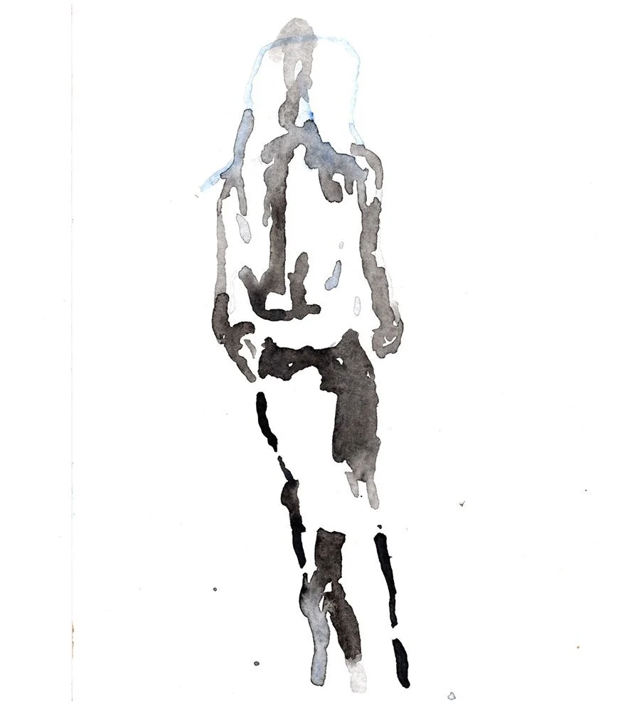 Title: 3:45 pm 23 February Paris, France 
Date: 2023 
Medium: watercolor on watercolor paper 
Dimensions: 10 x 8 in framed 