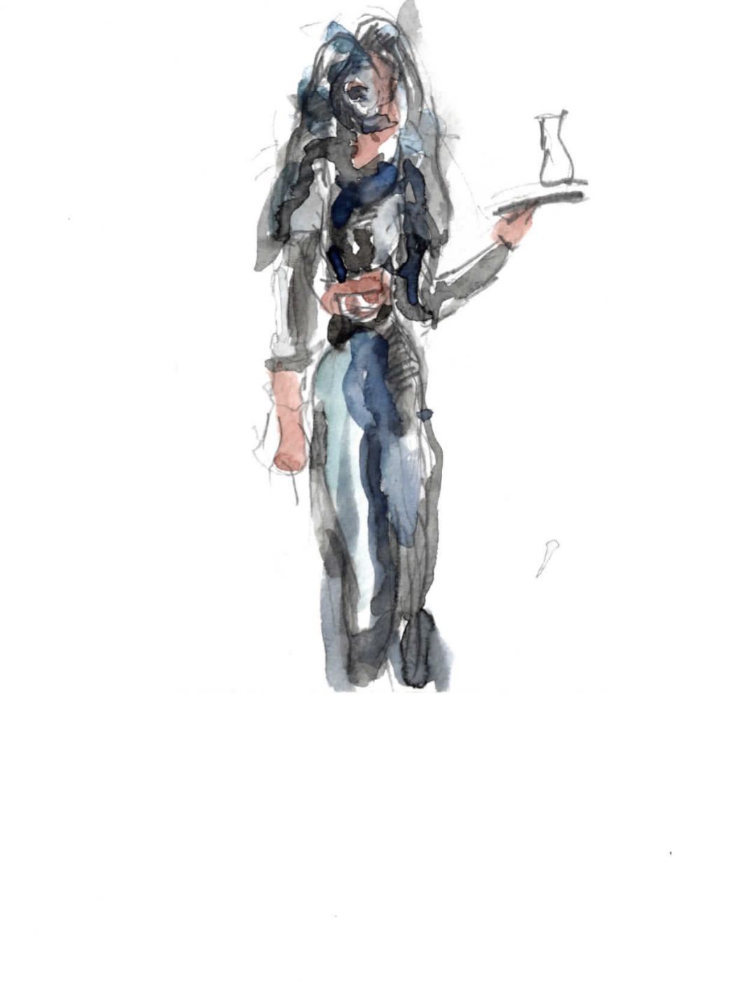 Title: 23 February Paris, France 
Date: 2023 
Medium: watercolor on watercolor paper 
Dimensions: 10 x 8 in framed 