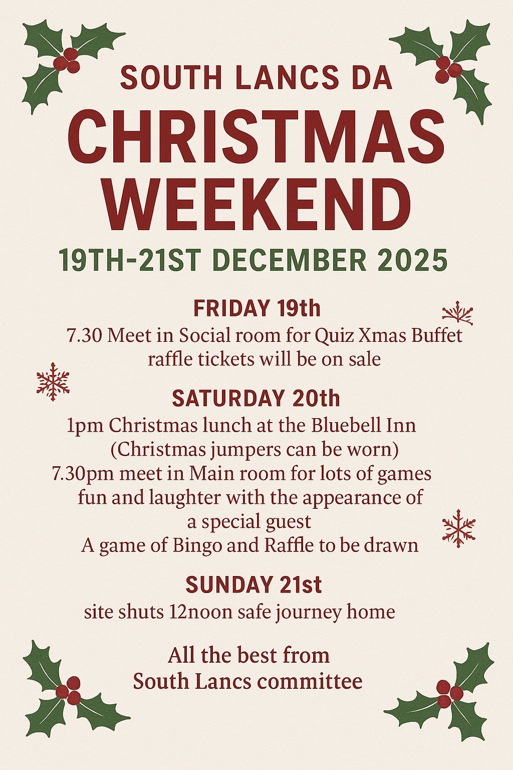 SLDA Christmas weekend