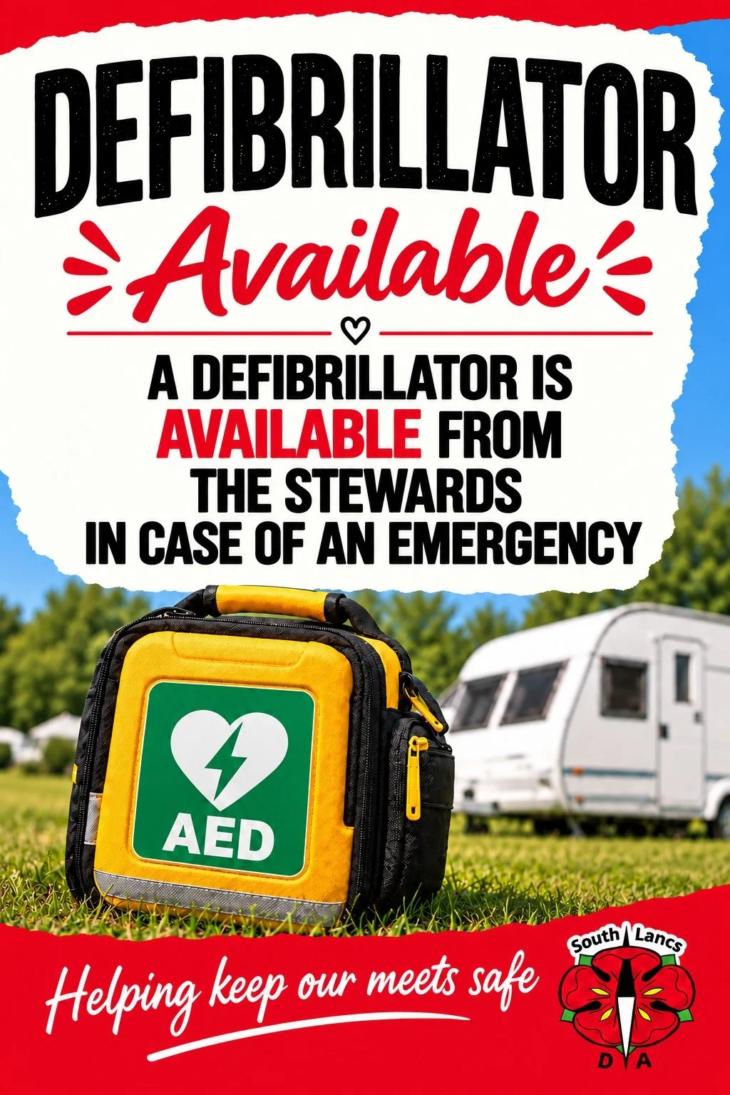 Defibrillator Available.