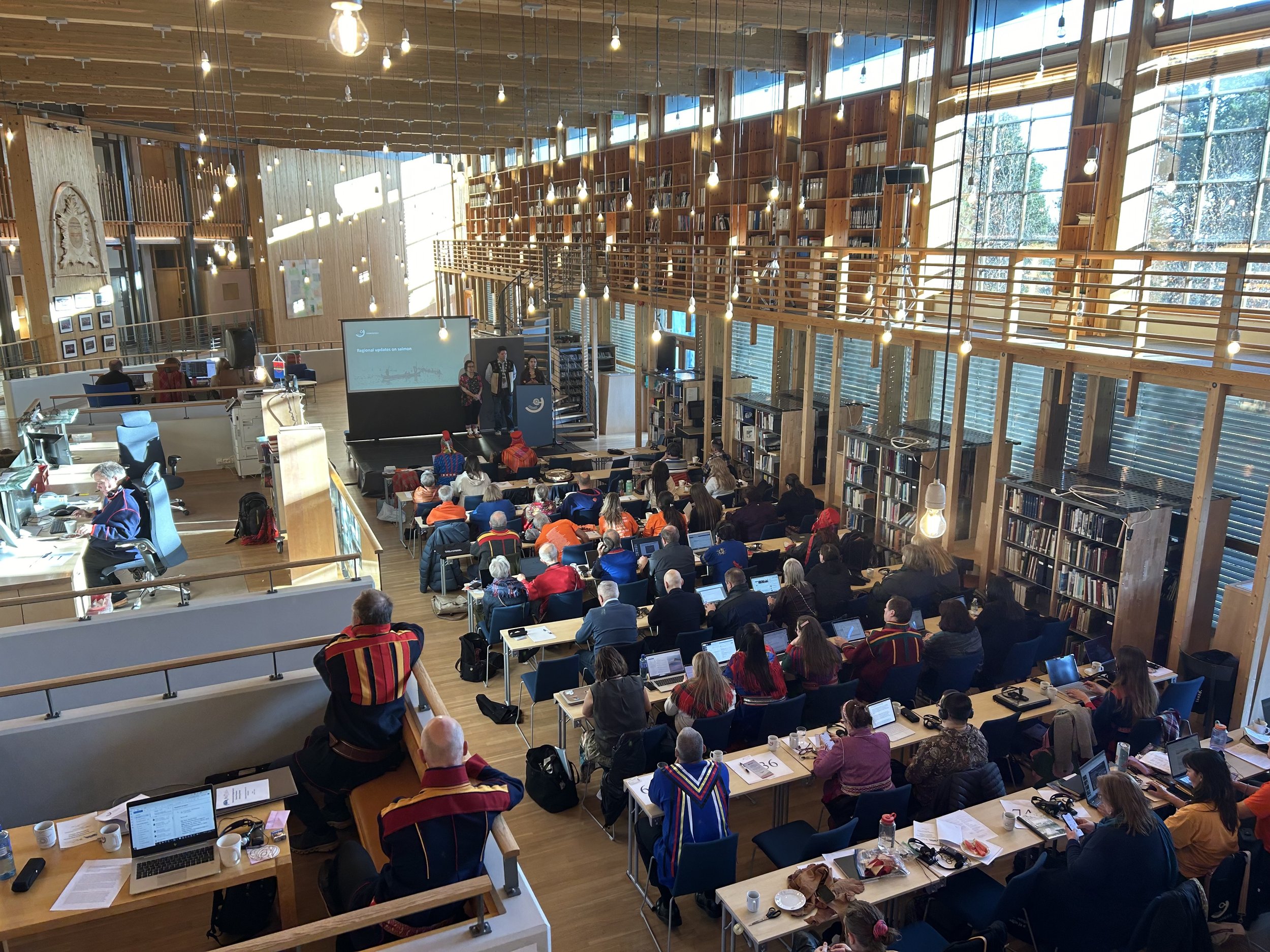 Attendees at the 2nd International Indigenous Salmon Peoples Gathering. Photo credit: Arctic Council.