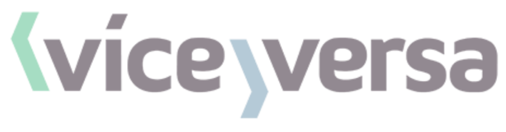 Logo de vice versa avec un design coloré et stylisé.