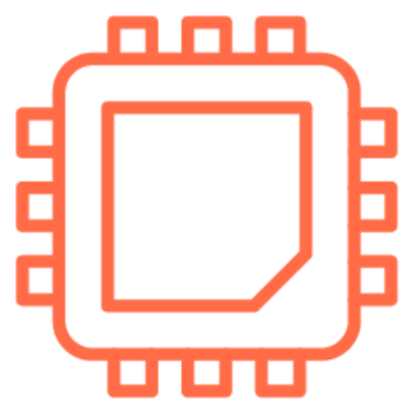 Graphic icon of a microchip