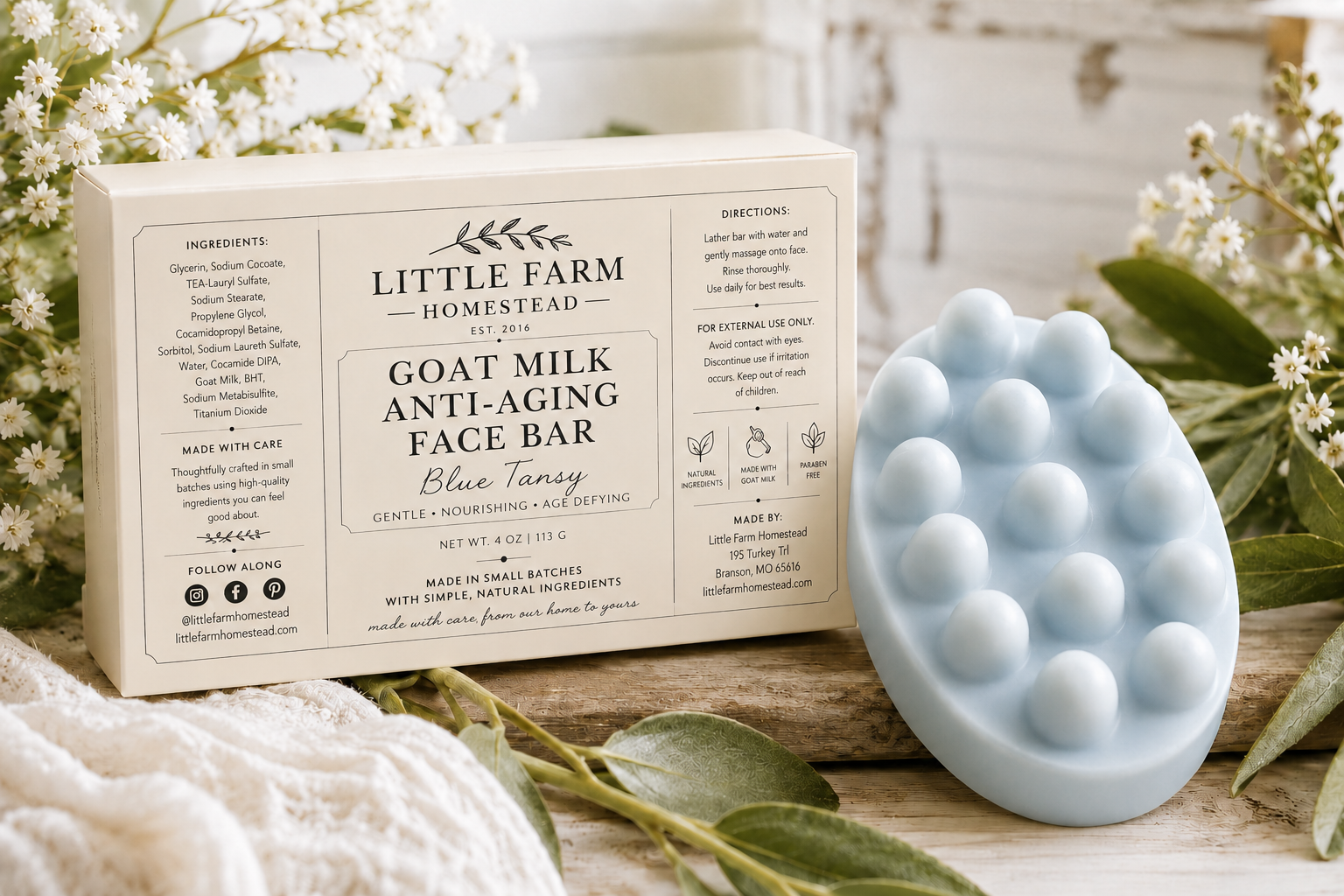 Blue Tansy Goat Milk Face Bar