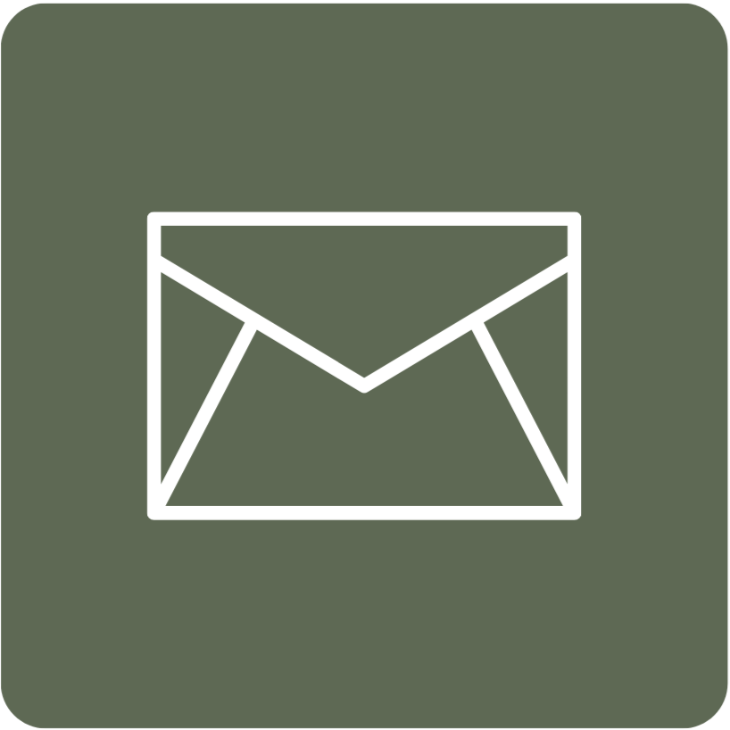 Outline of an envelope on a green background.