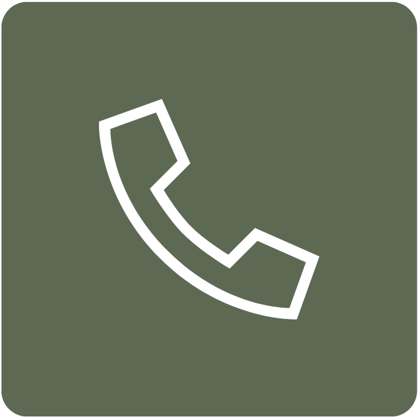 Green background with a white phone receiver icon.