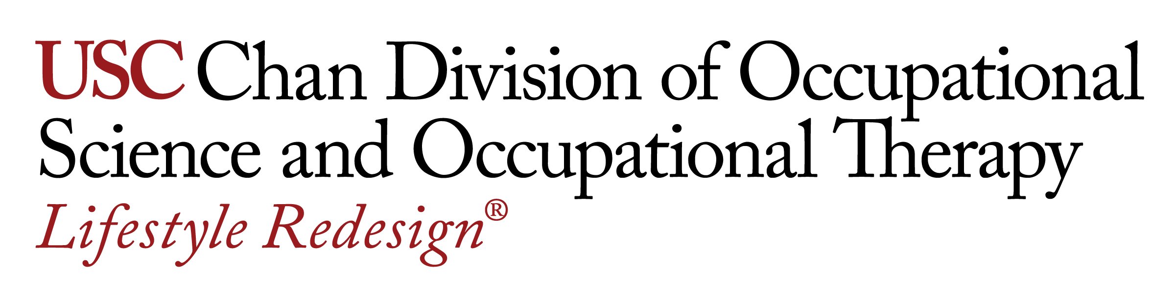 Logo of USC Chan Division of Occupational Science and Occupational Therapy with the phrase 'Lifestyle Redesign'.
