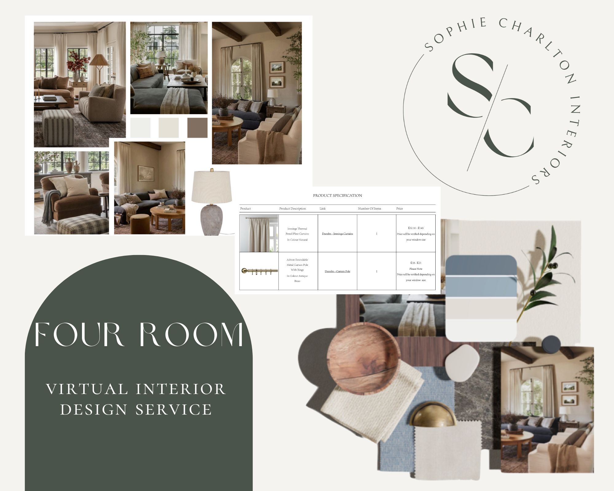 4 Rooms Custom Virtual Interior Design