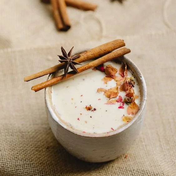 Moonmilk, a soothing blend of milk and spices to promote restful sleep for new mothers