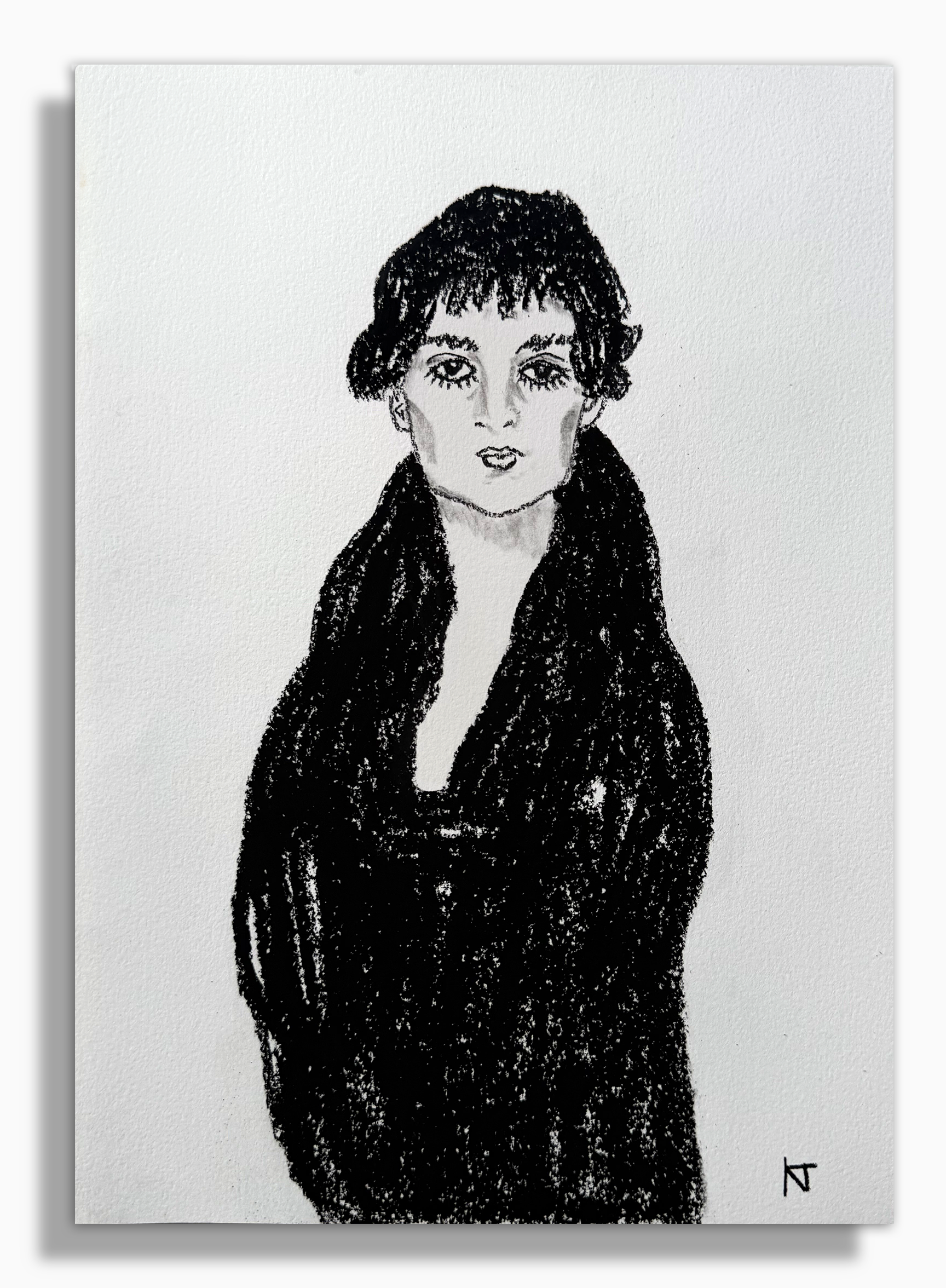 Charcoal Portrait 13 (Portrait of Baroness Elisabeth Bachofen-Echt by Gustav Klimt)