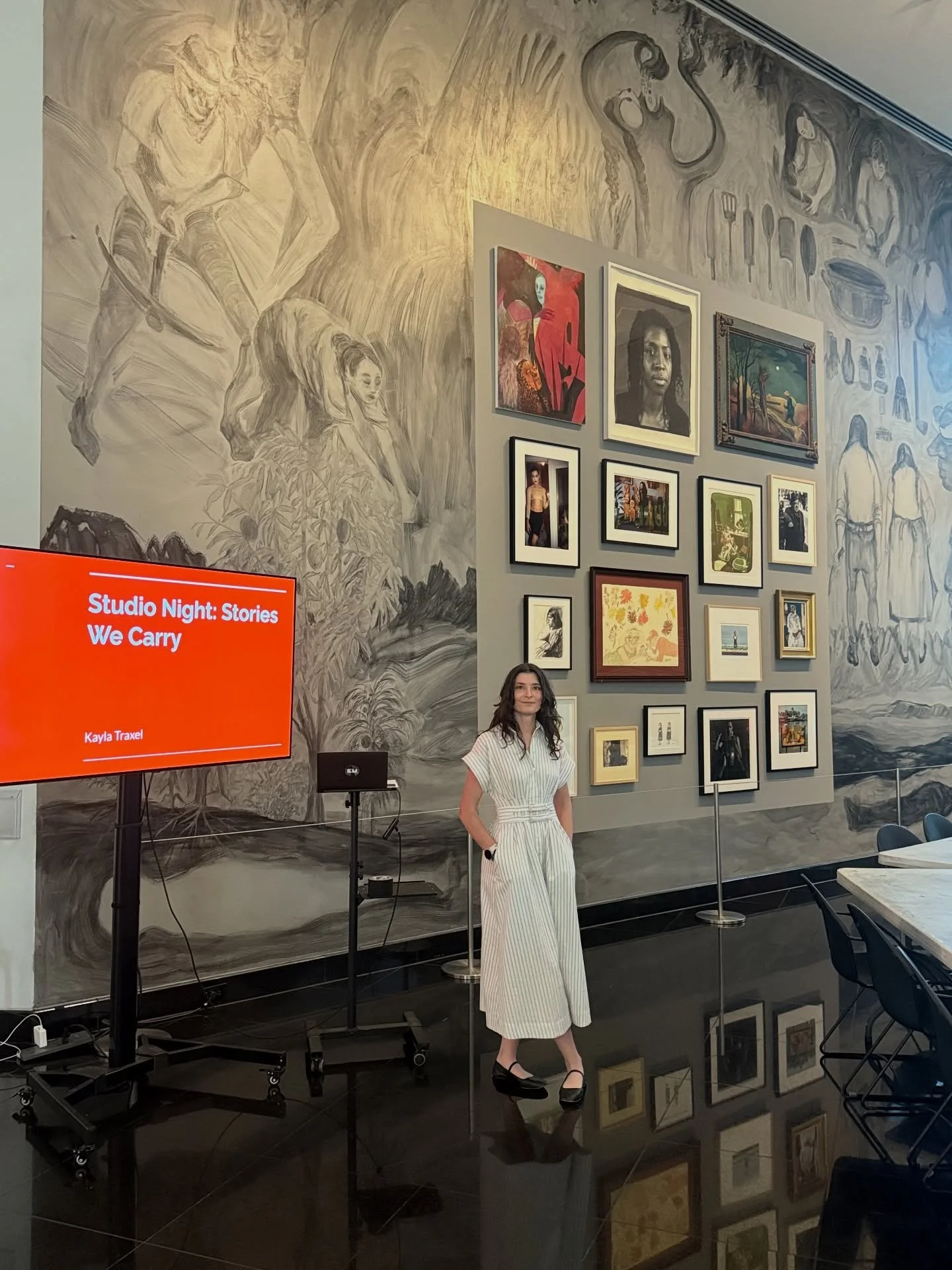 Hosting Studio Night was lovely. Each portion of the night put emphasis on the depth each person carries, seen or unseen.

I related common themes between the @kempermuseum &lsquo;s latest Atrium project (Figure It Out: Lucia Vidales Selects) to my o