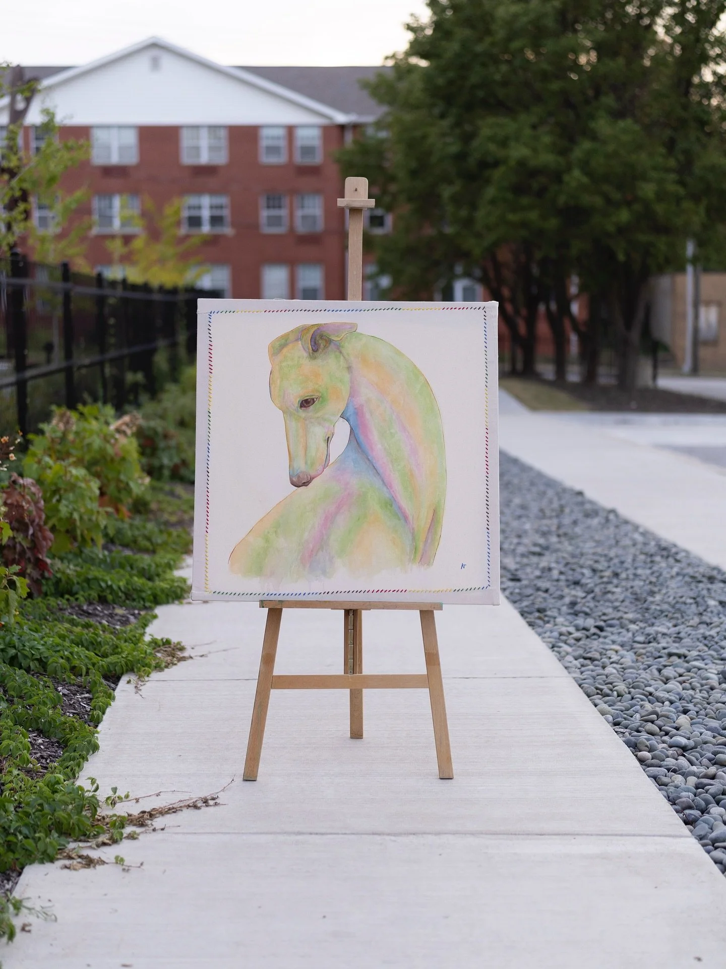 A Dog With No Name, 2025
I don&rsquo;t recommend keeping a painting outside but it sure does look pretty

Beautifully Photographed by @konnorgannphotography