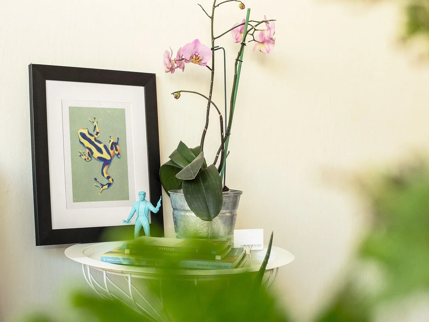 Want to join my army?
(A group of frogs is called an army)

This one is backed by appreciation and content:) 
I have 11 different frog prints available from my Etsy or at my studio. These prints were my first art offering under my Artist name, Trax. 