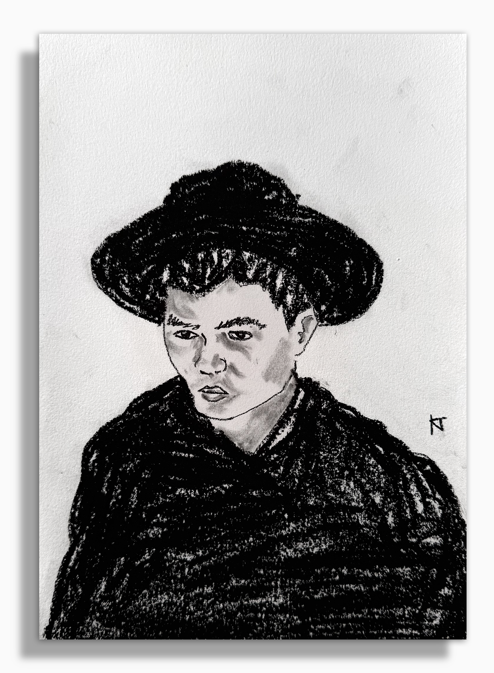 Charcoal Portrait 4 (Young Routy by Henri de Toulouse-Lautrec)