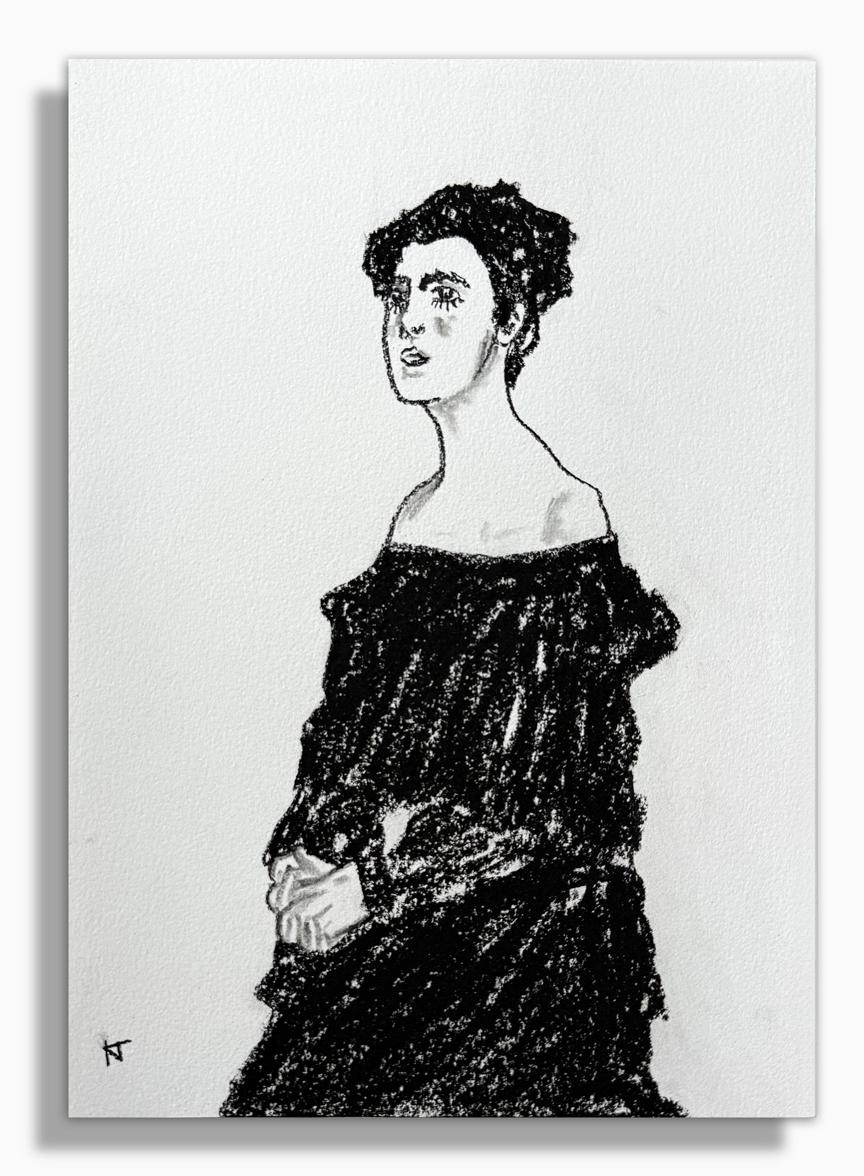 Charcoal Portrait 7 (Portrait of Margret Stanborough-Wittgenstein by Gustav Klimt)