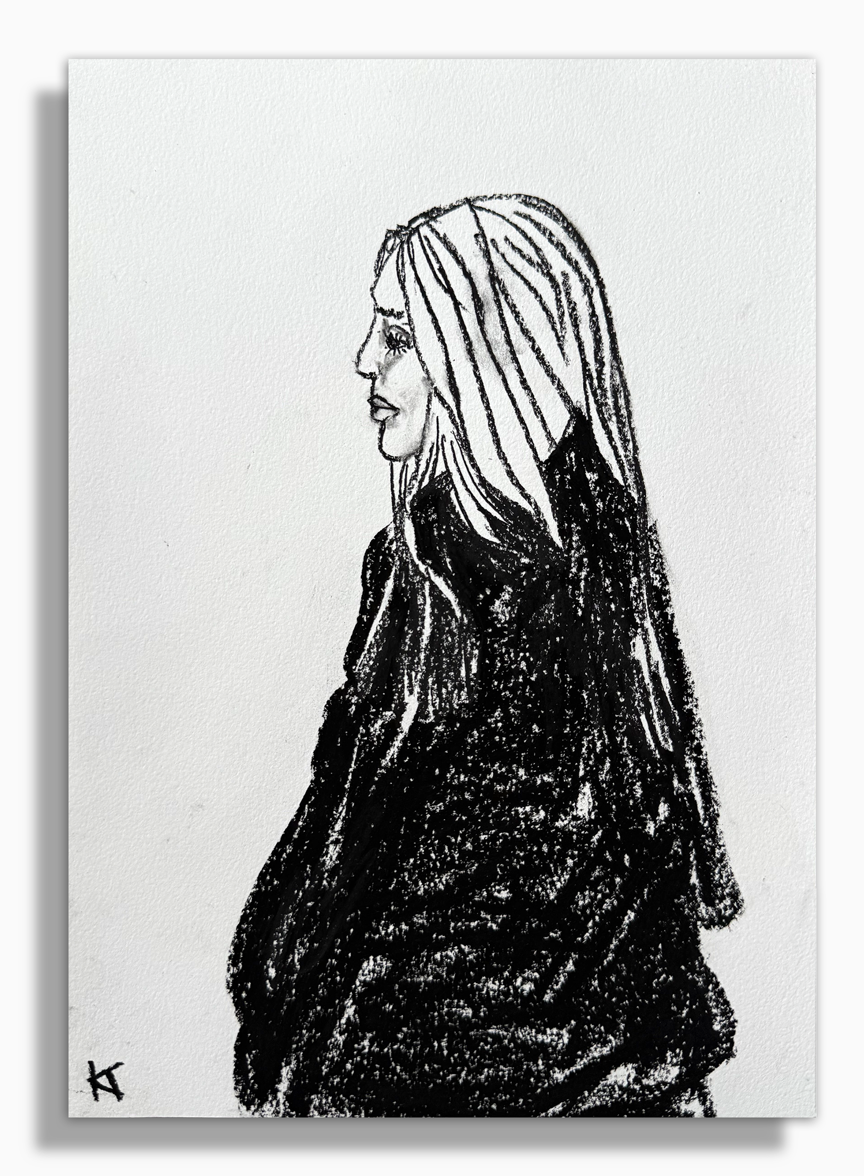 Charcoal Portrait 20 (My Friend Galina)
