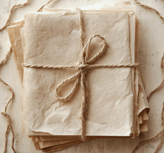 Papel reciclado con papel usado