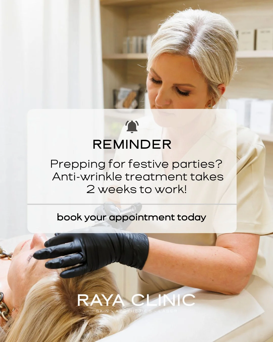 Party Season Reminder ✨⁠
⁠
If anti-wrinkle treatment is on your festive prep list, don&rsquo;t leave it too late&hellip; it takes around 2 weeks for results to fully settle.⁠
⁠
Now is the perfect time to smooth those expression lines, soften the frow