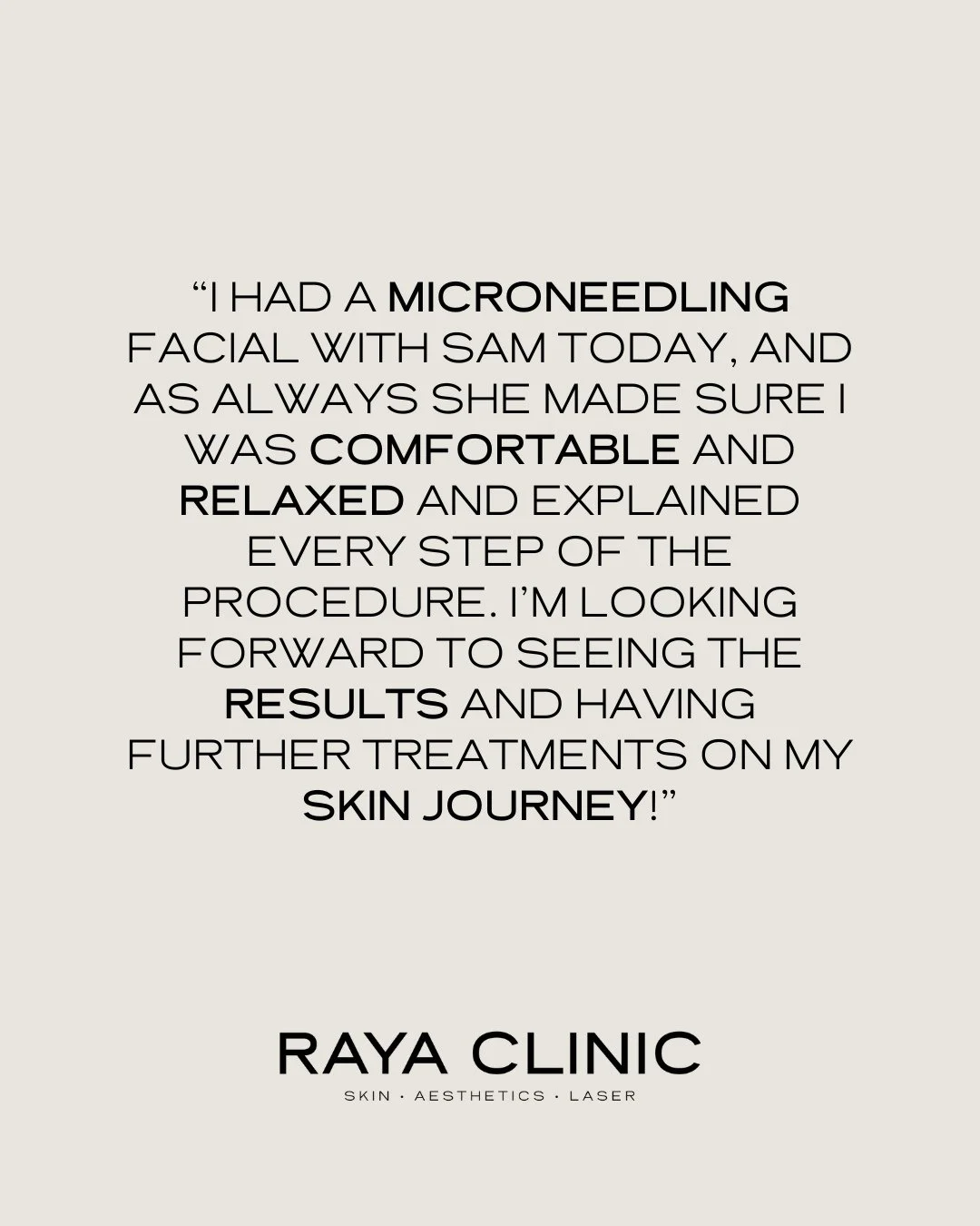 Comfort, care, and confidence - every step of the way. ✨⁠
⁠
We love hearing feedback like this from our Skin Journey clients 💛⁠
⁠
Microneedling is one of our most effective treatments for stimulating collagen, improving texture, and revealing smooth