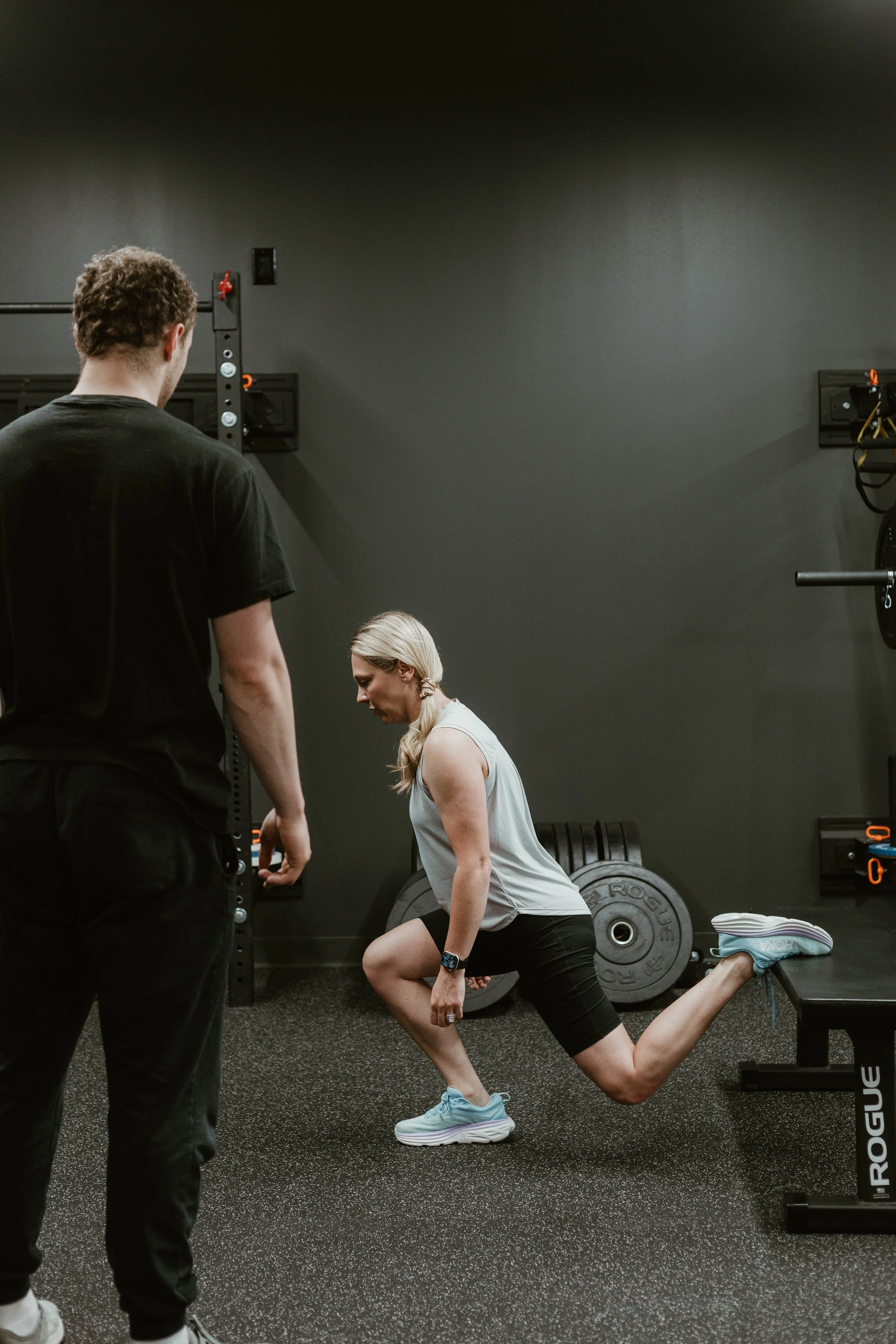 Patient doing strength training as part of functional rehabilitation at The Movement Lab in Braselton, GA