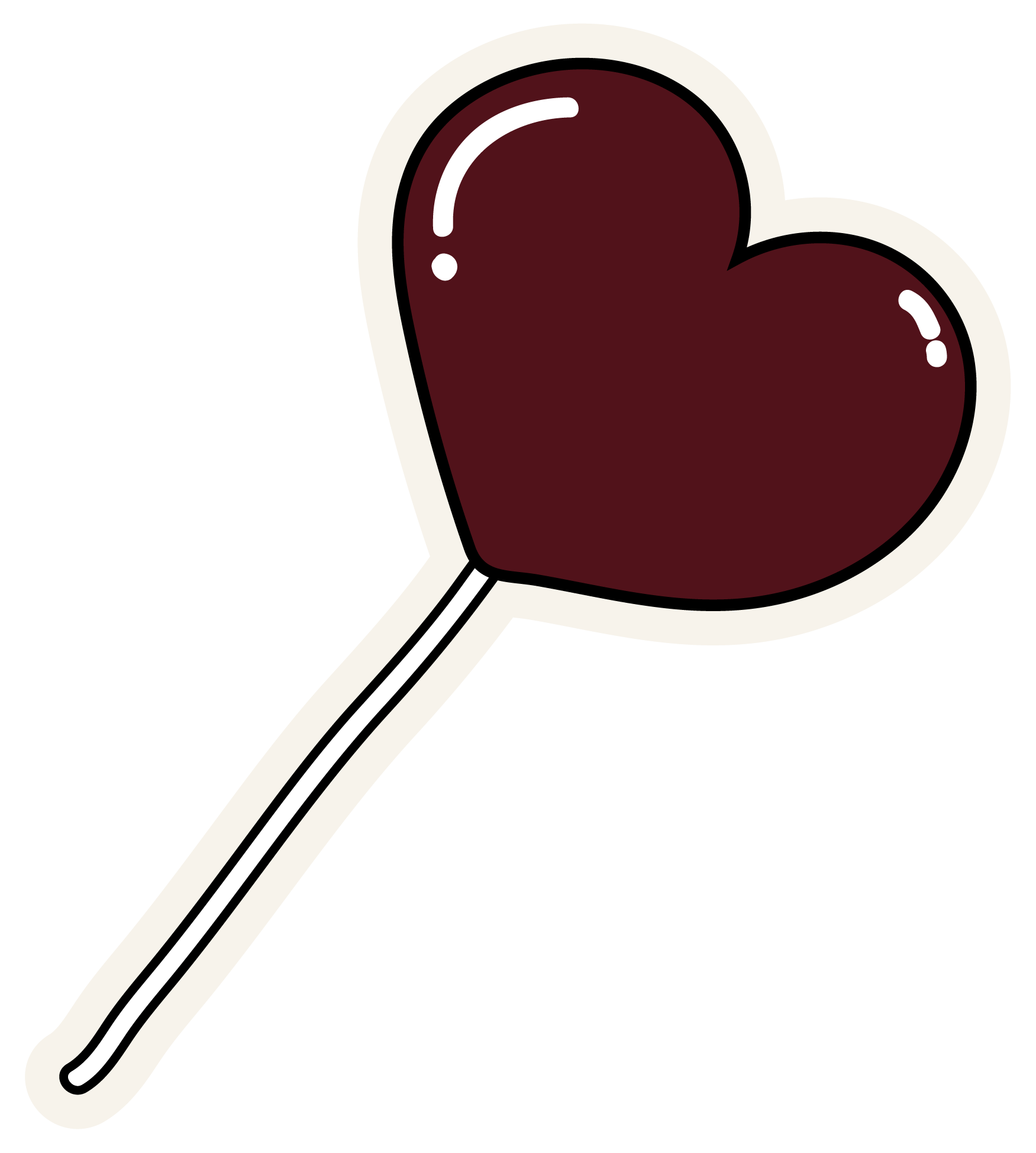 Decorative StudioSyd heart-shaped lollipop illustration.