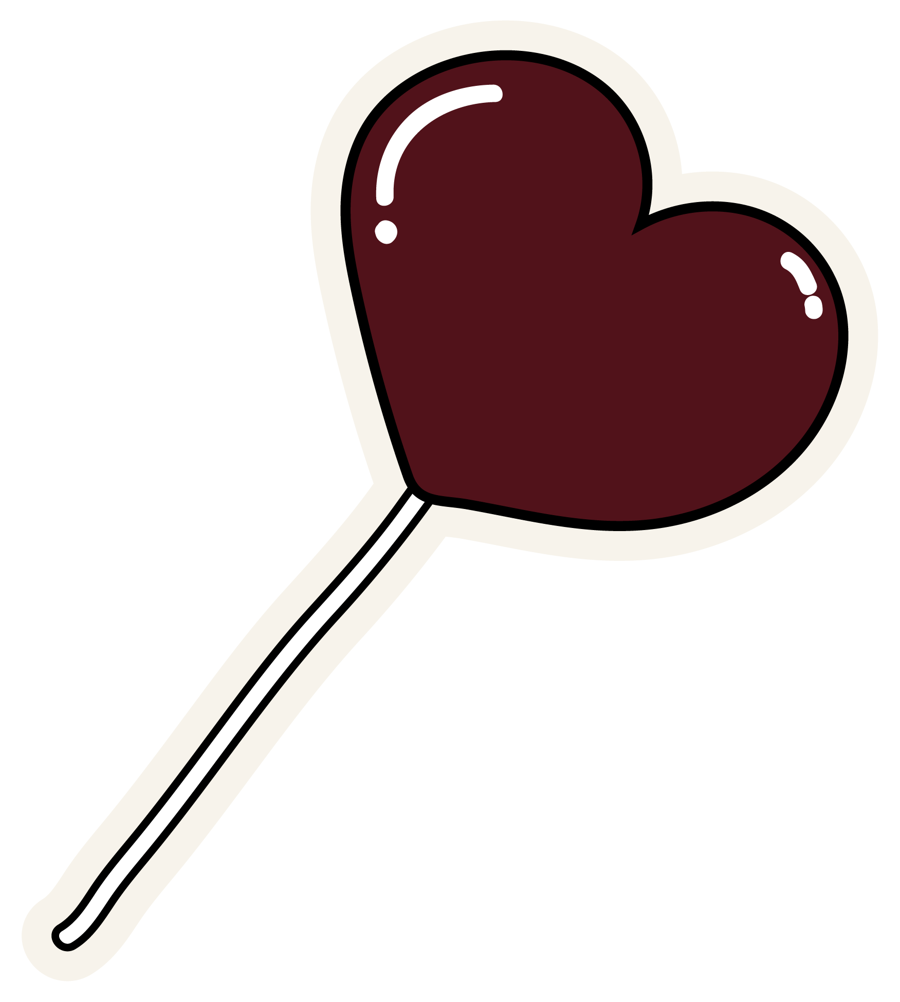 Decorative StudioSyd heart-shaped lollipop illustration.