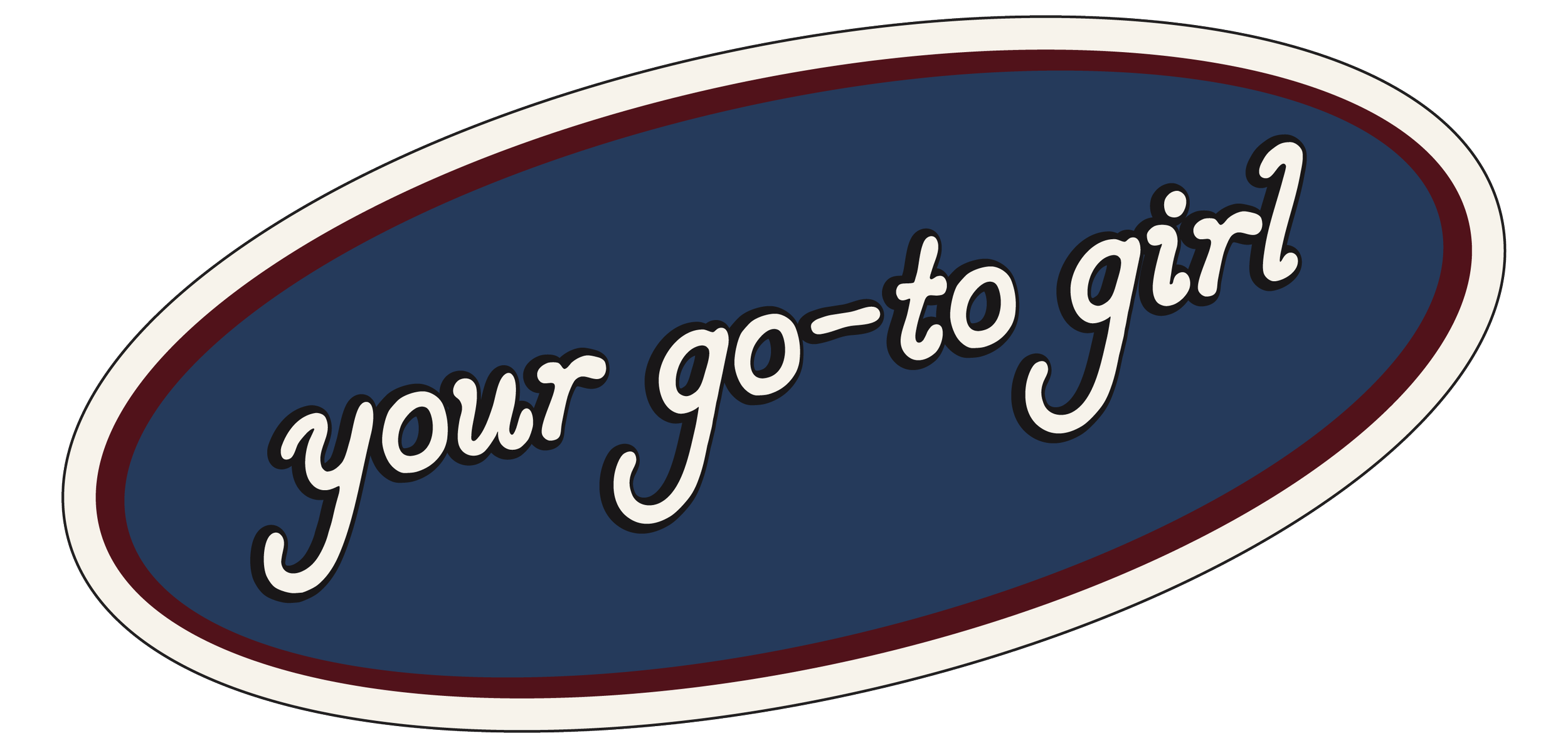 StudioSyd oval badge reading “Your go-to girl.”