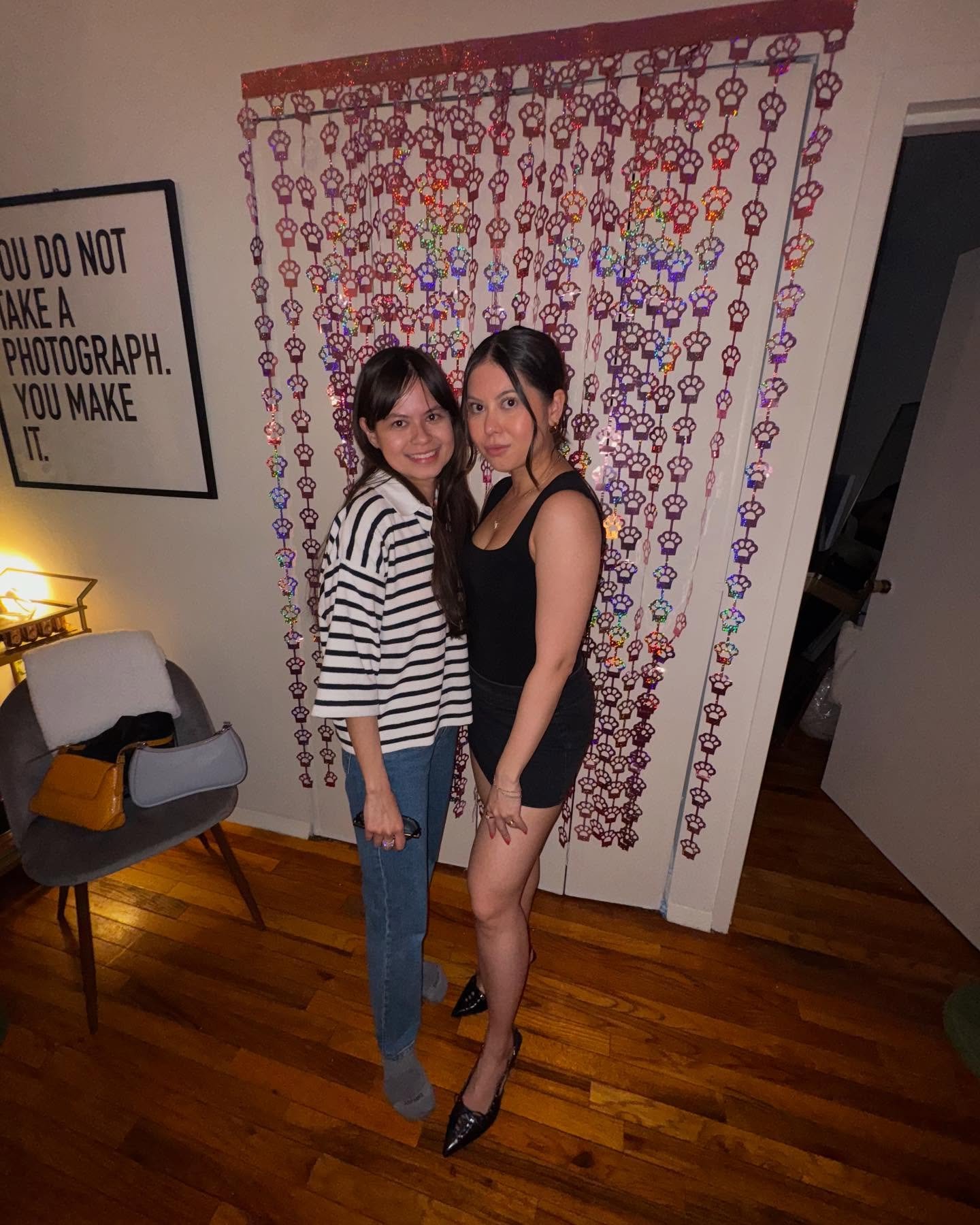 Cat party at my sister&rsquo;s place! @samanthaanne_mc We are total opposites when it comes to style!