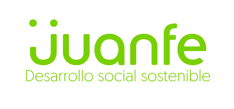 Juanfe logo in green with the slogan "Desarrollo social sostenible" underneath.