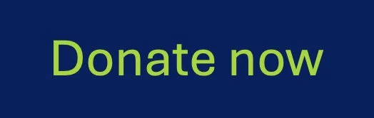 Text reading 'Donate now' on a blue background with green font.