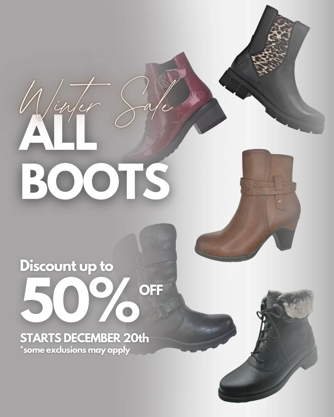 Our Winter Footwear Sale in Edmonton Is Still On