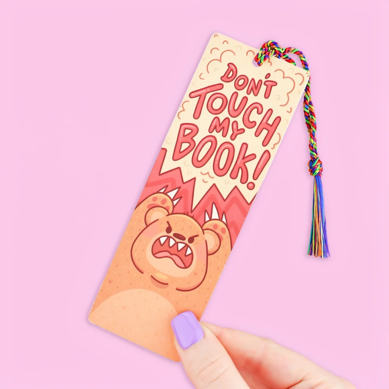 Don’T Touch My Book, Bear, Grumpy, Bookmark with Tassel
