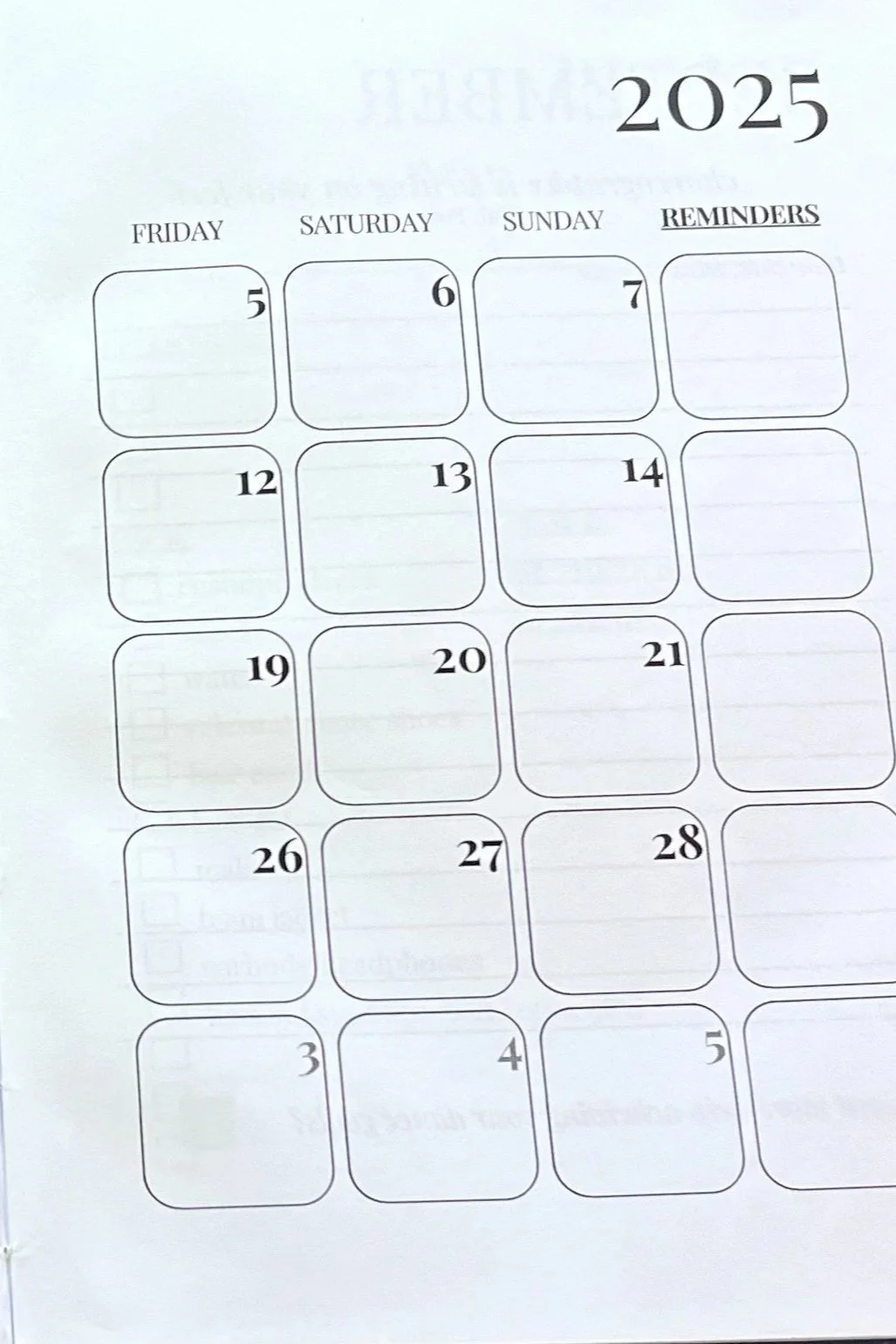 MONTHLY CALENDAR- your whole month at a glance!