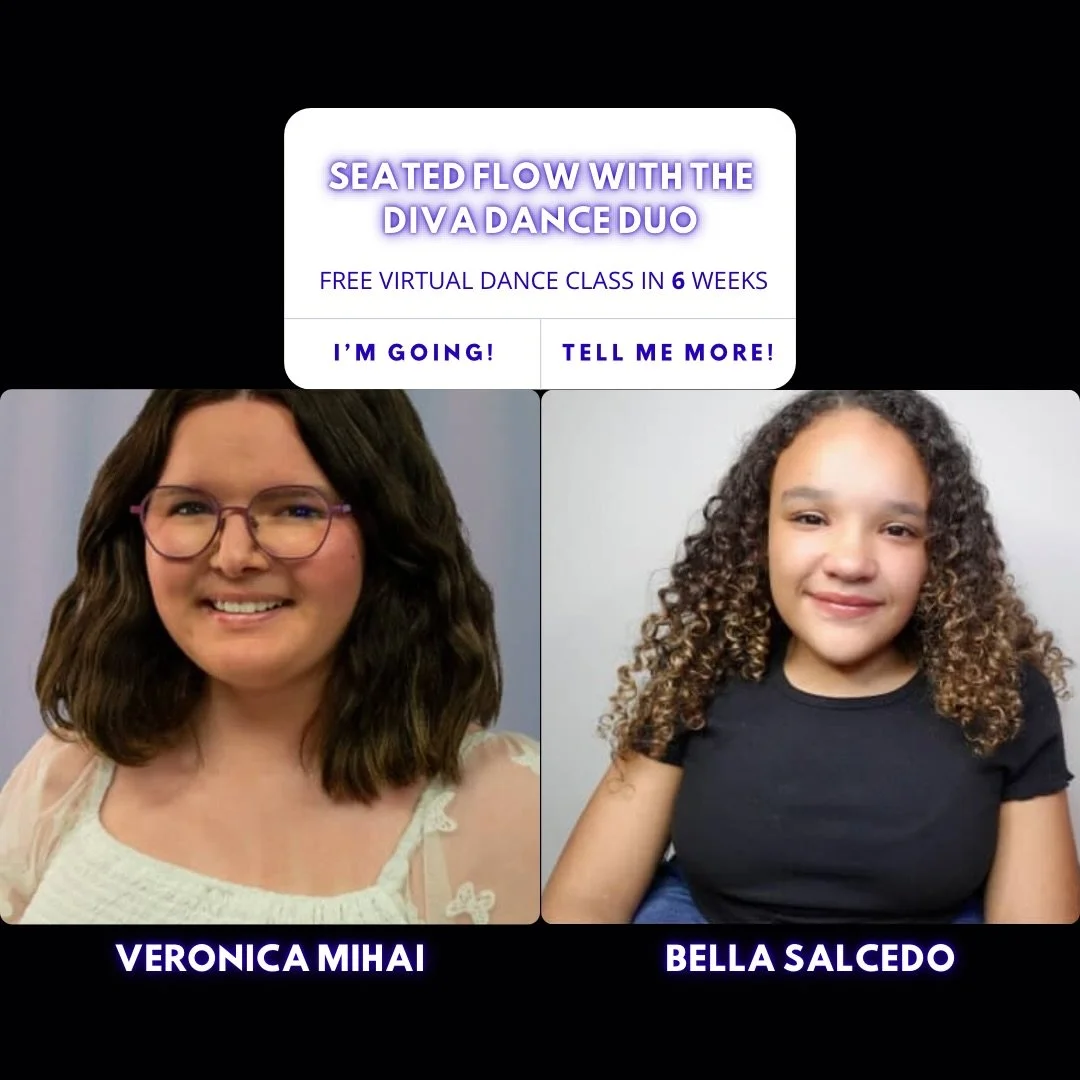 NEXT MONTH join @dancevibes.official and the @divadanceduo for SEATED FLOW- a FREE virtual dance class for dancers of all abilities! more details will be shared soon 👀 

#danceclass #seateddance #seatedance