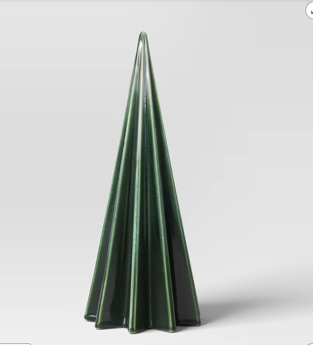 Christmas Large Green Faceted Ceramic Tree