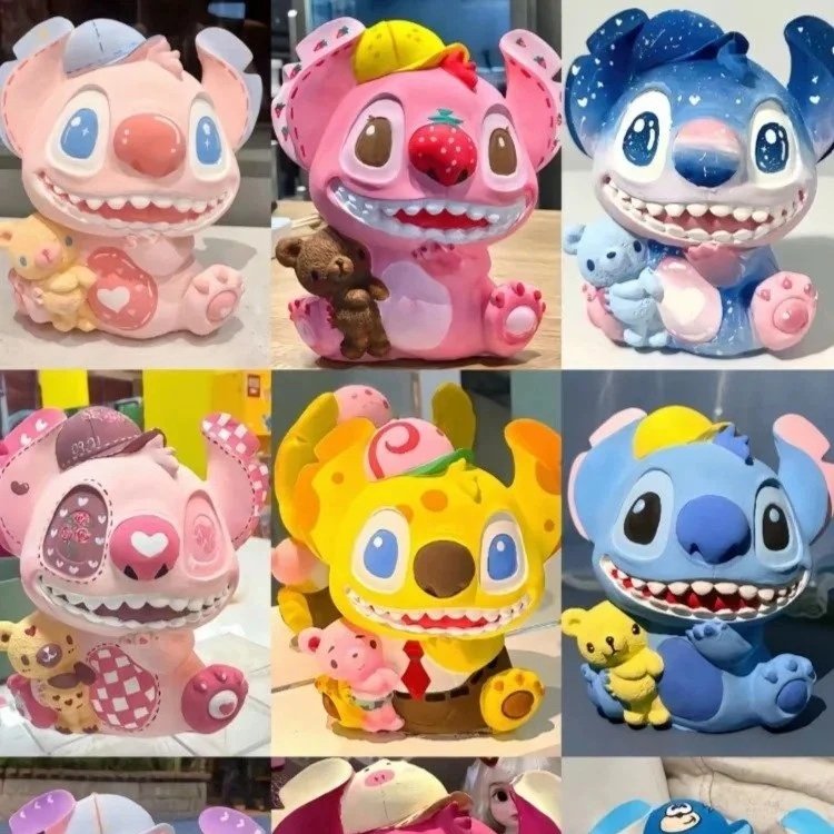 Collage of colorful, whimsical plush toy figures resembling various animals and characters, each with unique features and accessories.