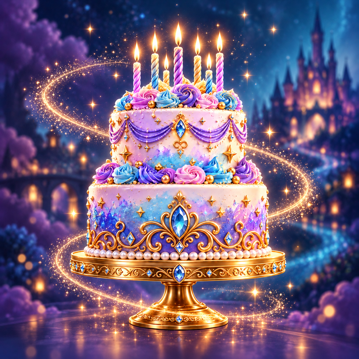 Birthday Wishes and Cake Cutting Icon