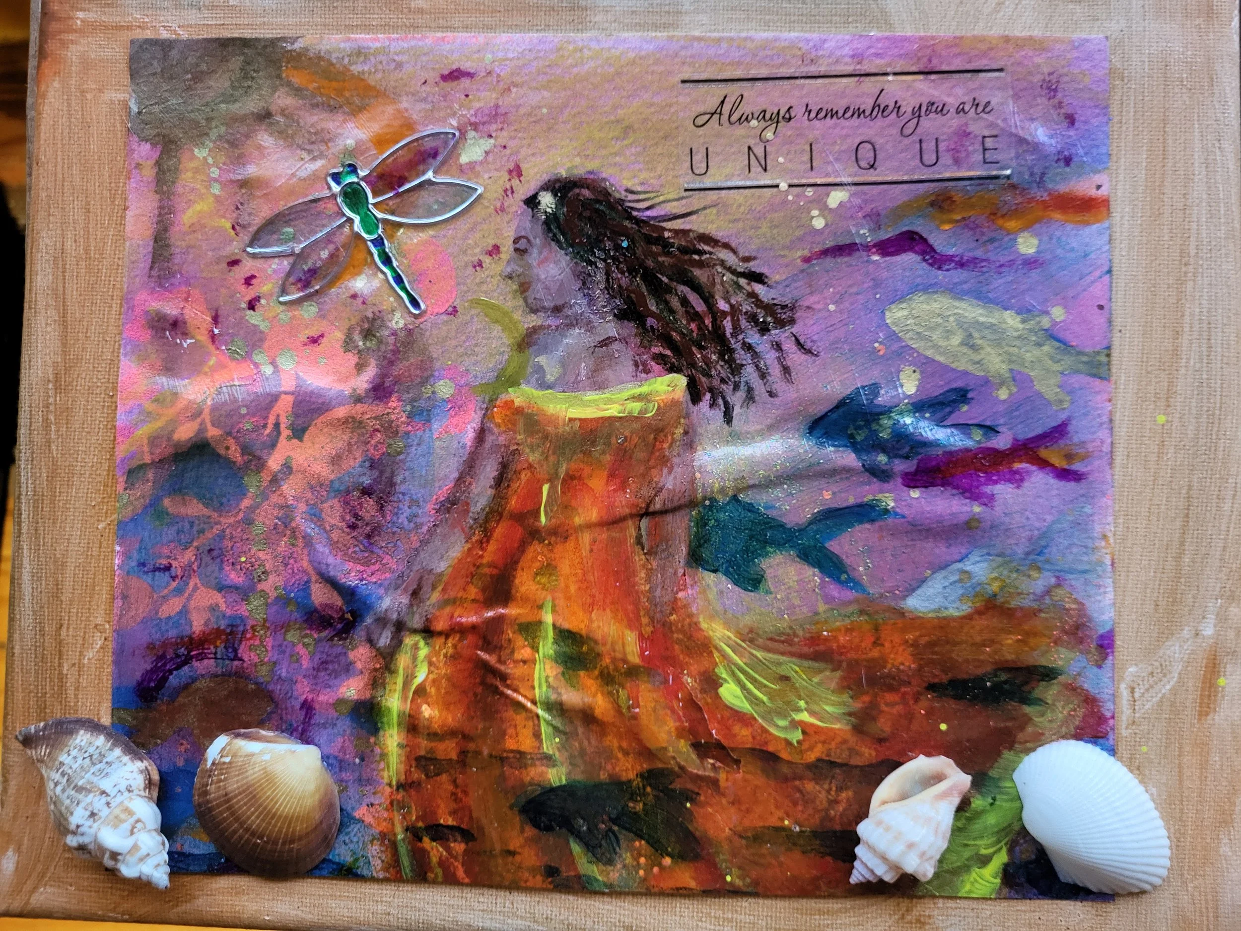 Unique- 3D Abstract  8x19 wrapped canvas