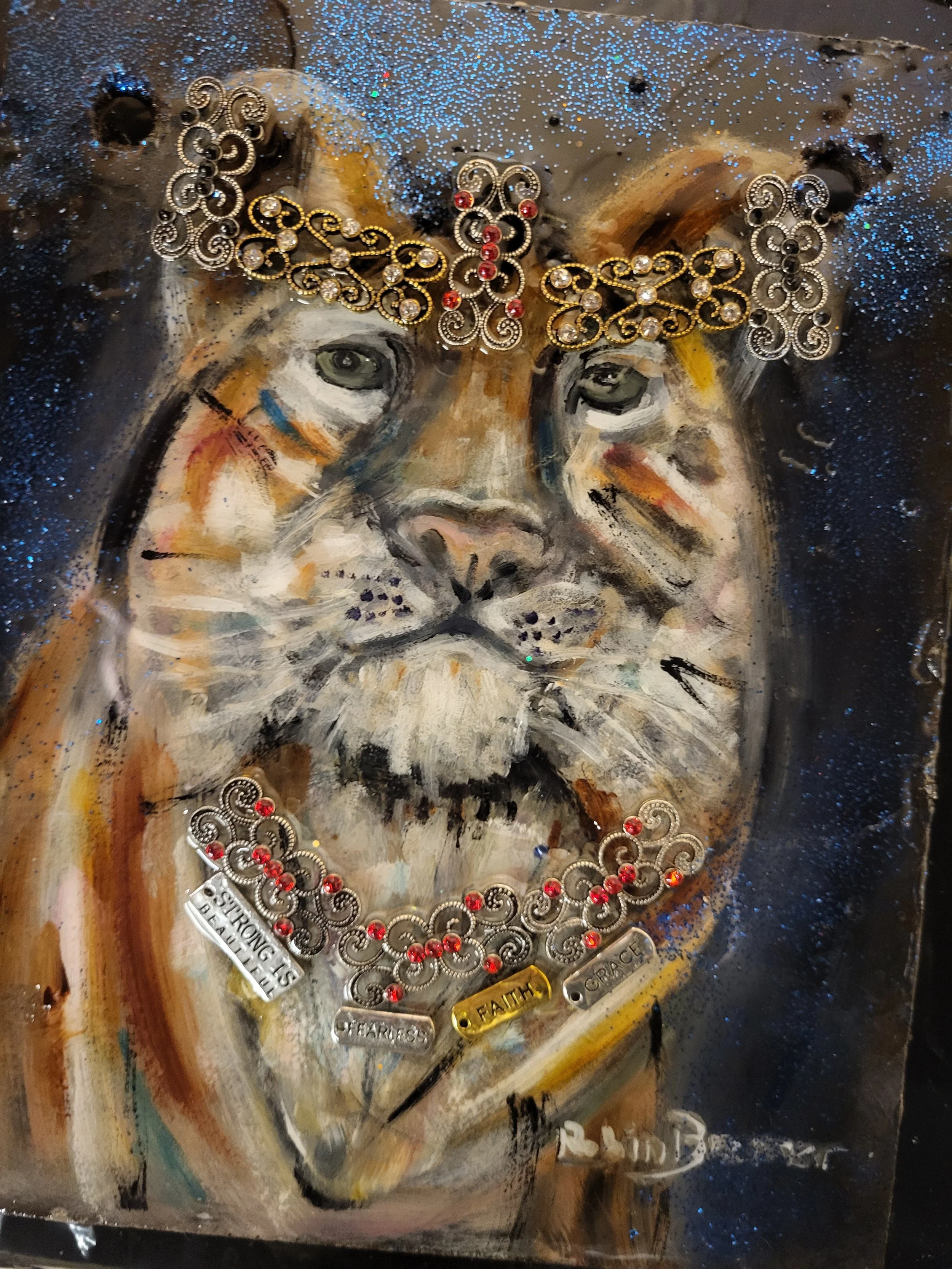 Questioning Eyes 8x10 Rustic art 3D