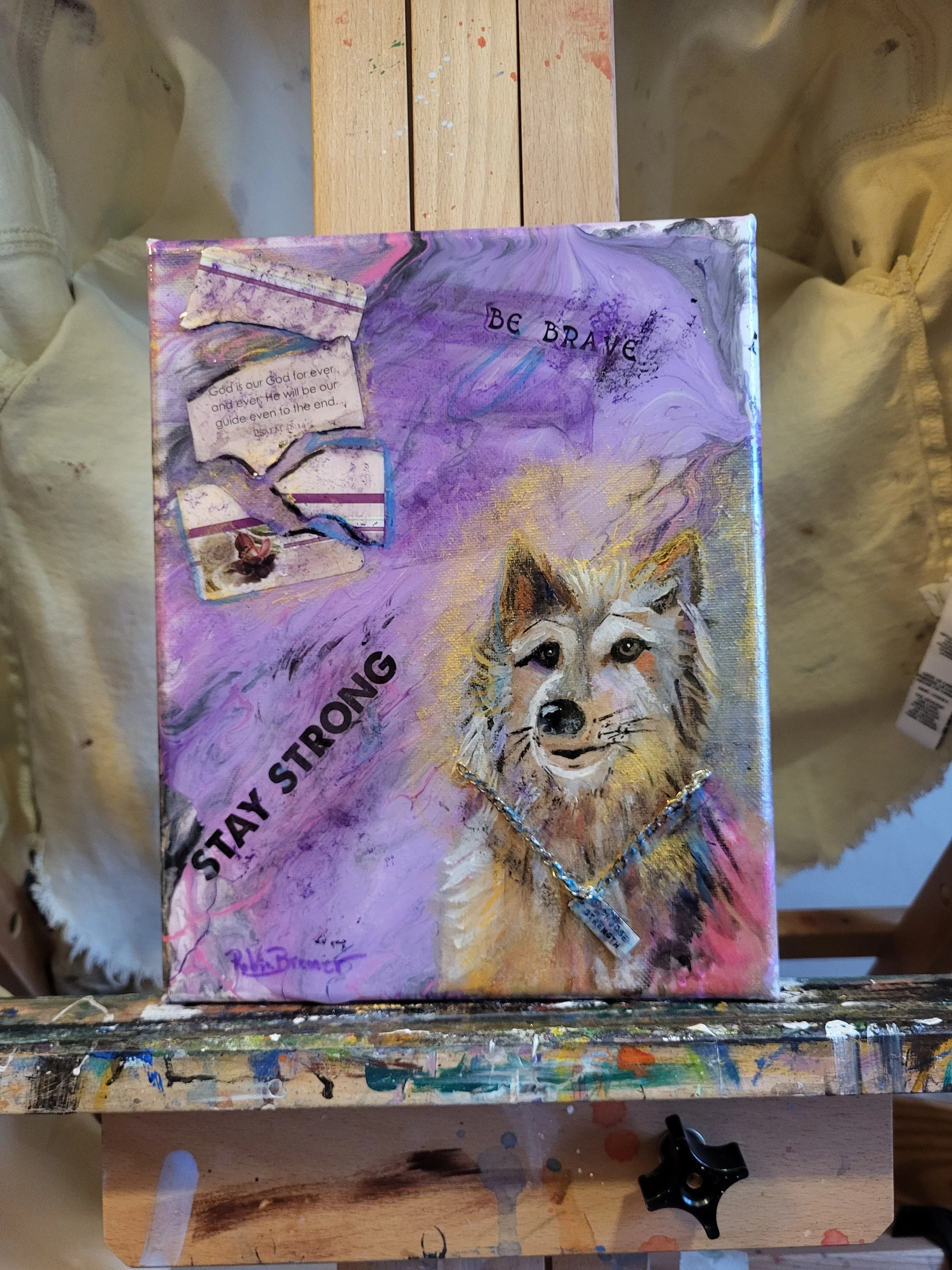 Stay Strong-8x10 wrapped canvas, RESIN