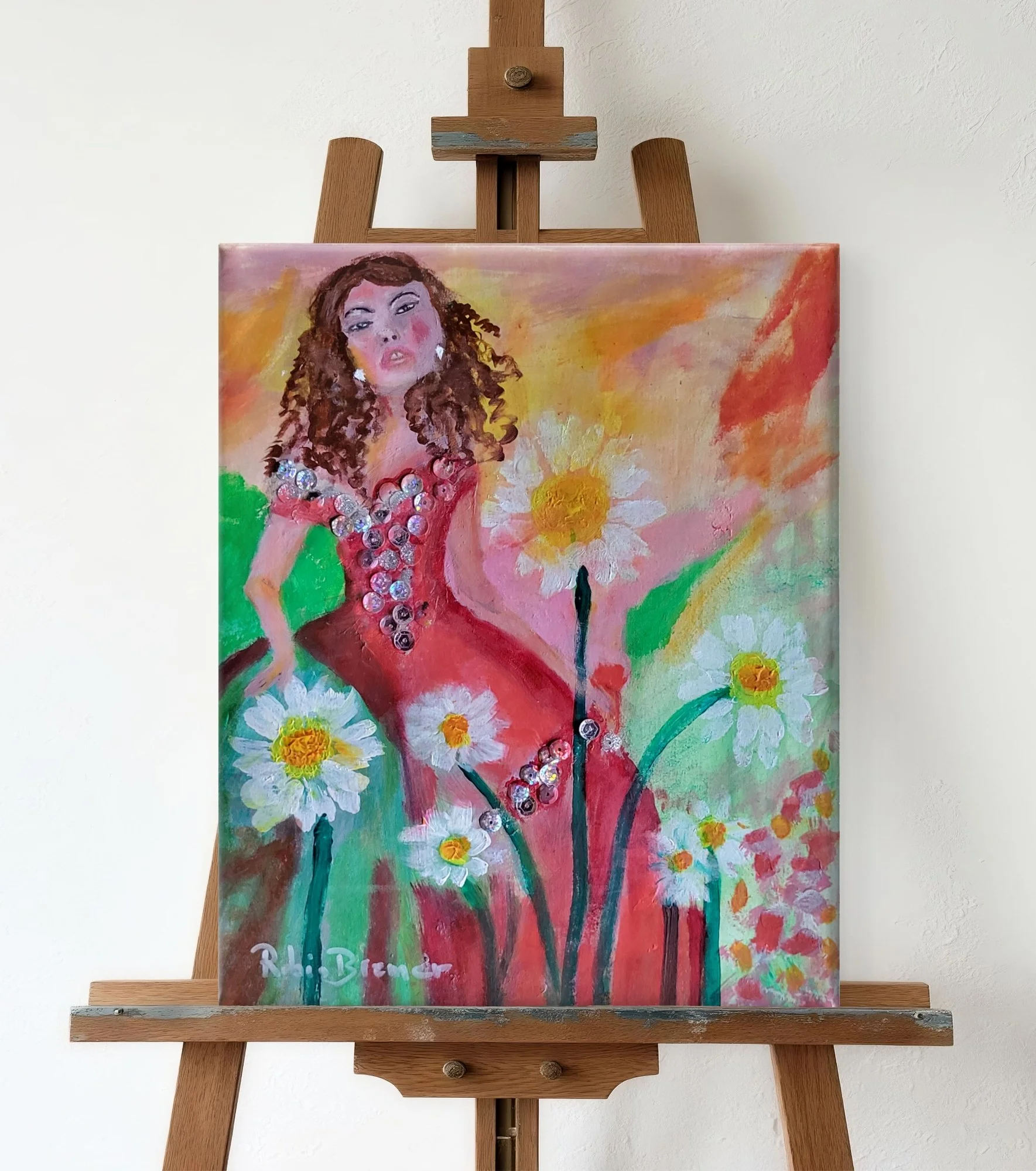 Crimson Bloom 11x14 archival paper on wood