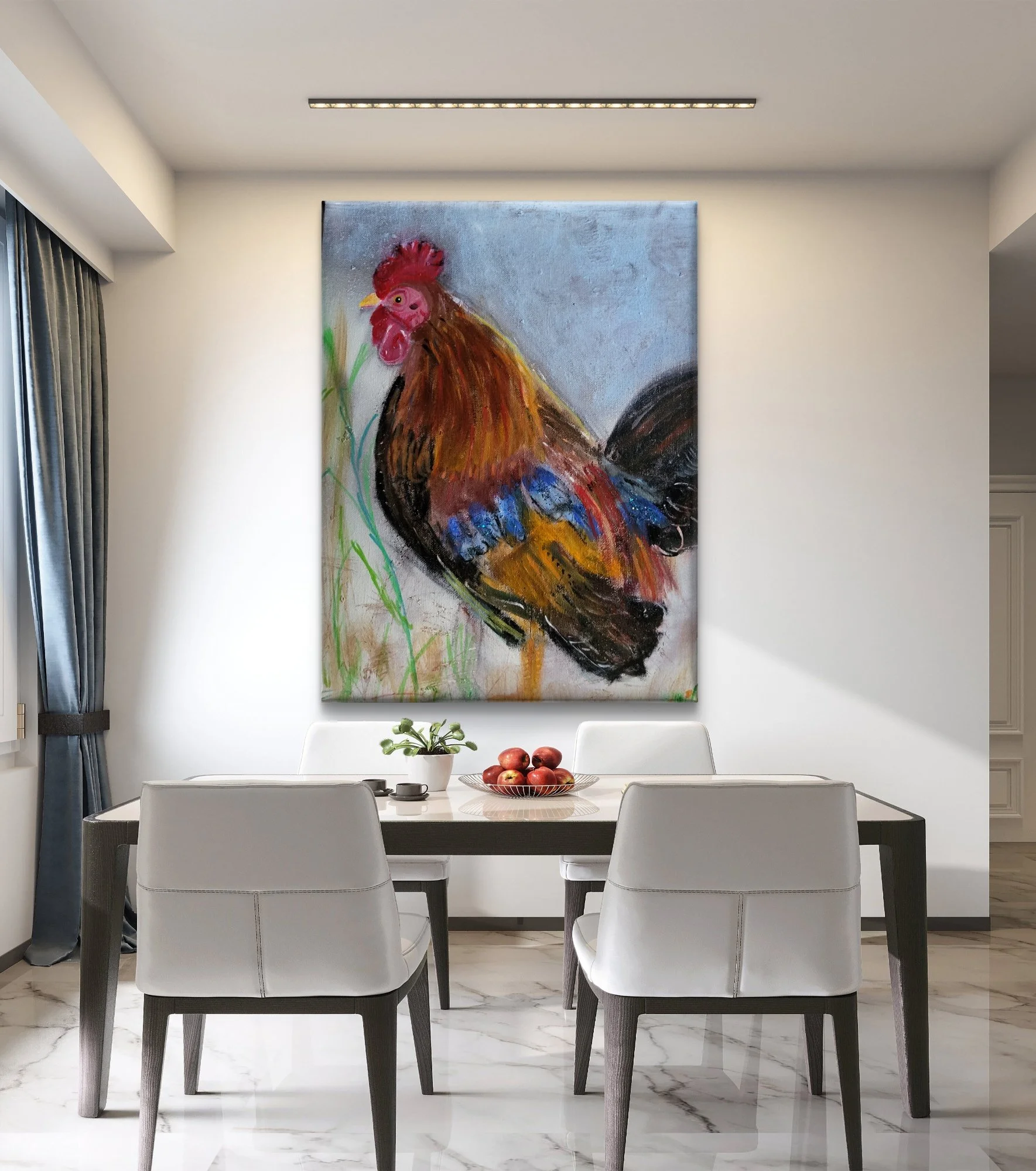 Chicken Scratch 11x14 canvas on wood