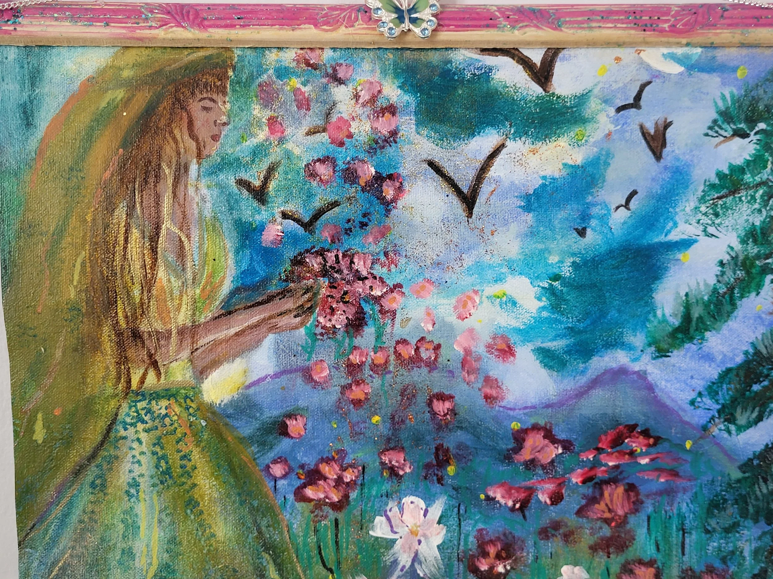 Hope in Bloom Hanging Canvas Scroll 11x14