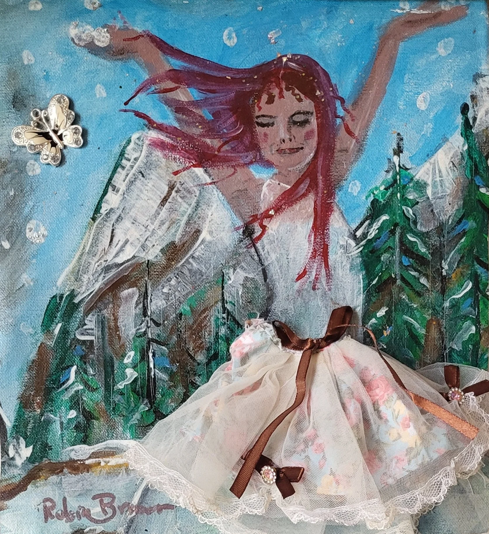 Winters Embrace -Hanging Canvas Scroll11x14
