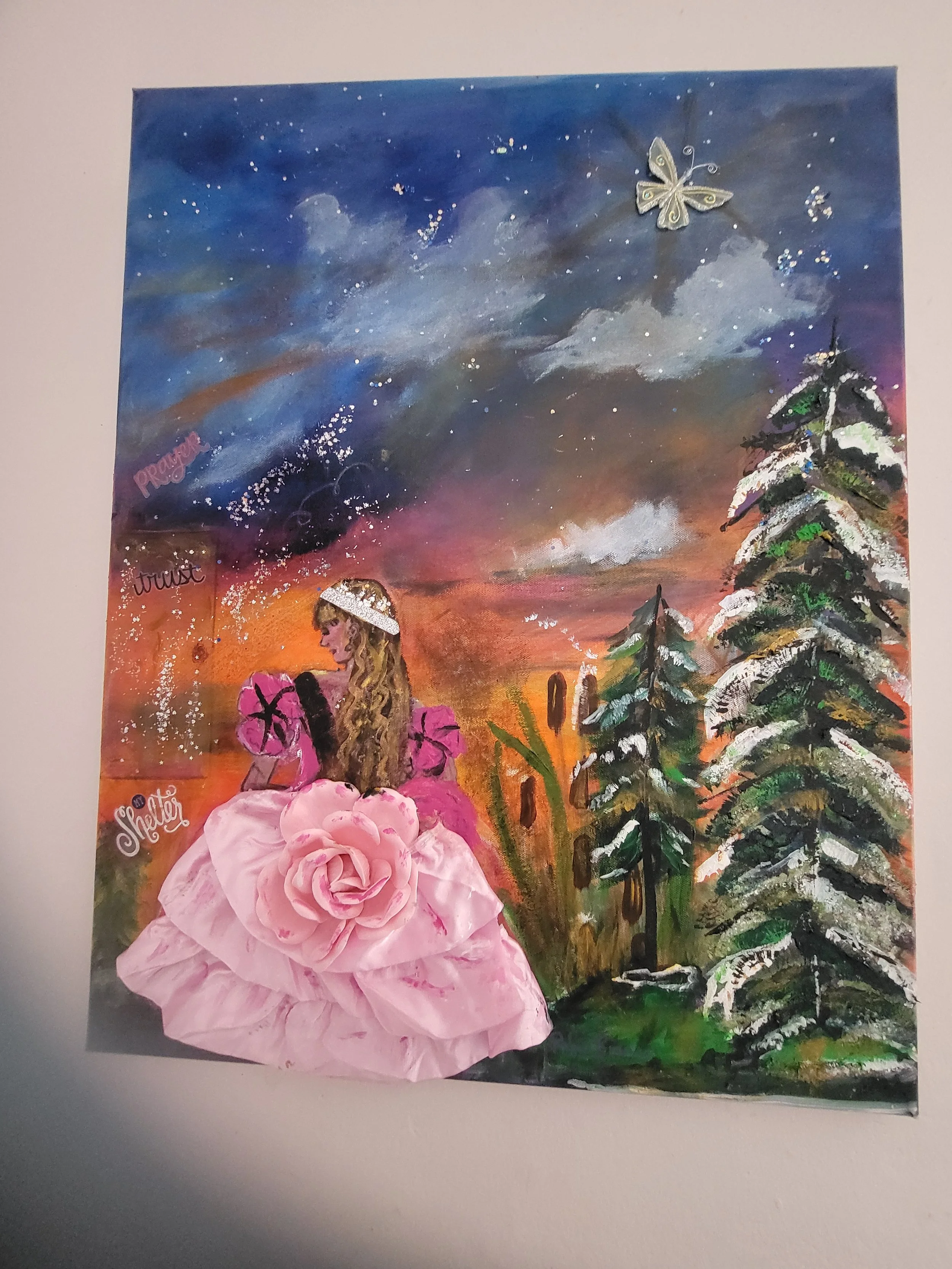 Rose of Sharon -22x28 wrapped canvas 3 d art