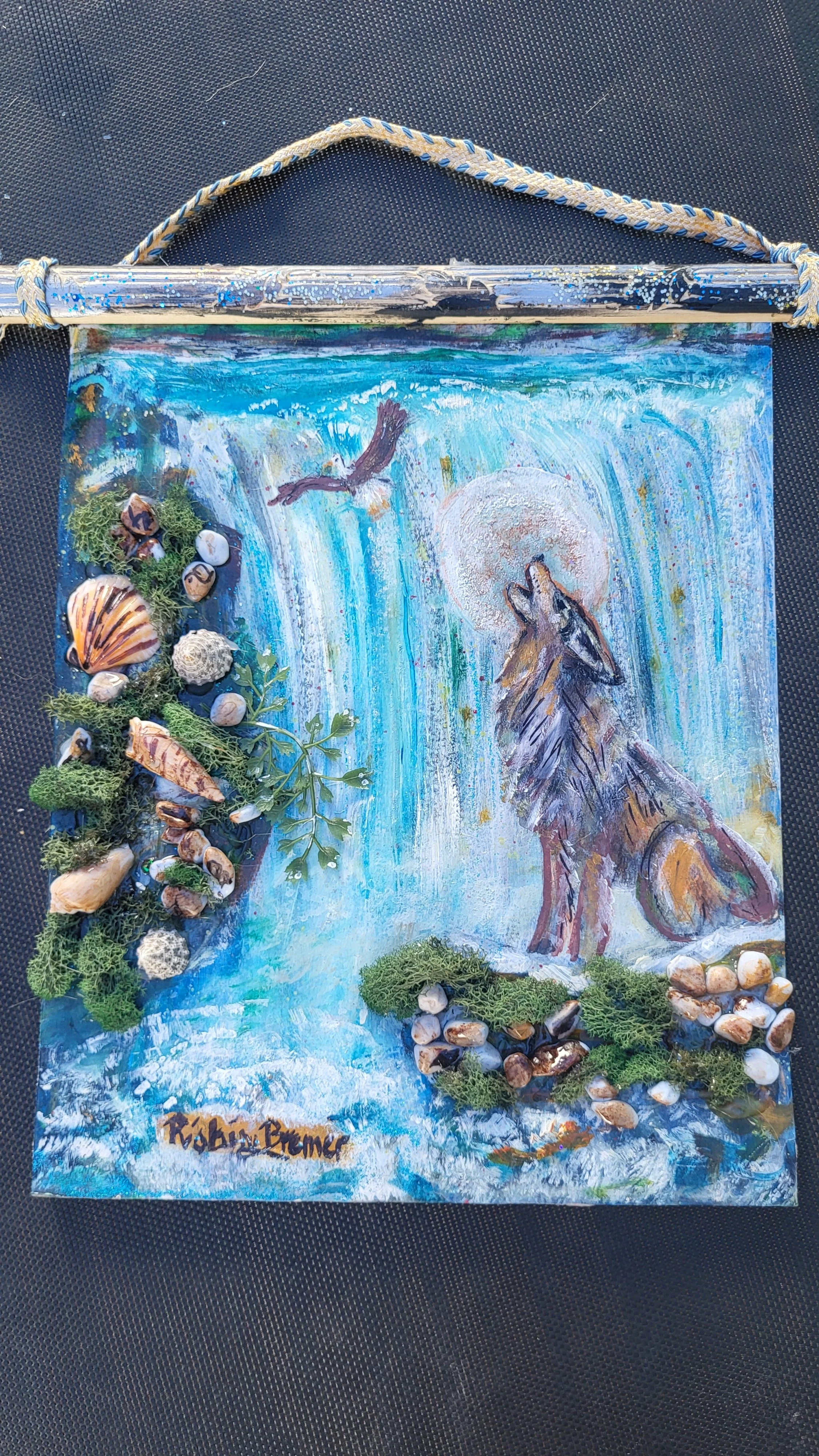 Night Calls  Hanging Canvas Scroll 11x14