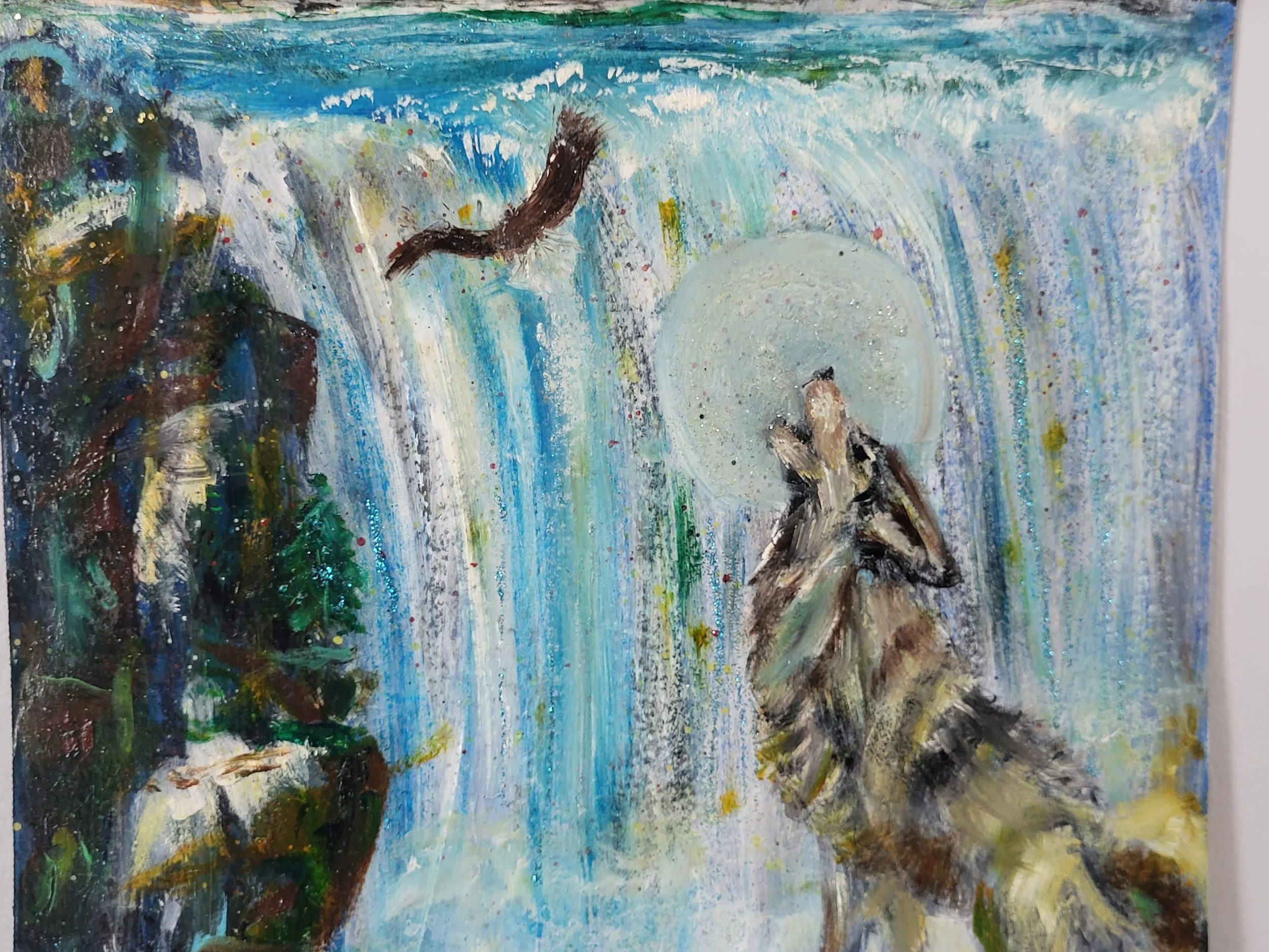 Night Calls  Hanging Canvas Scroll 11x14