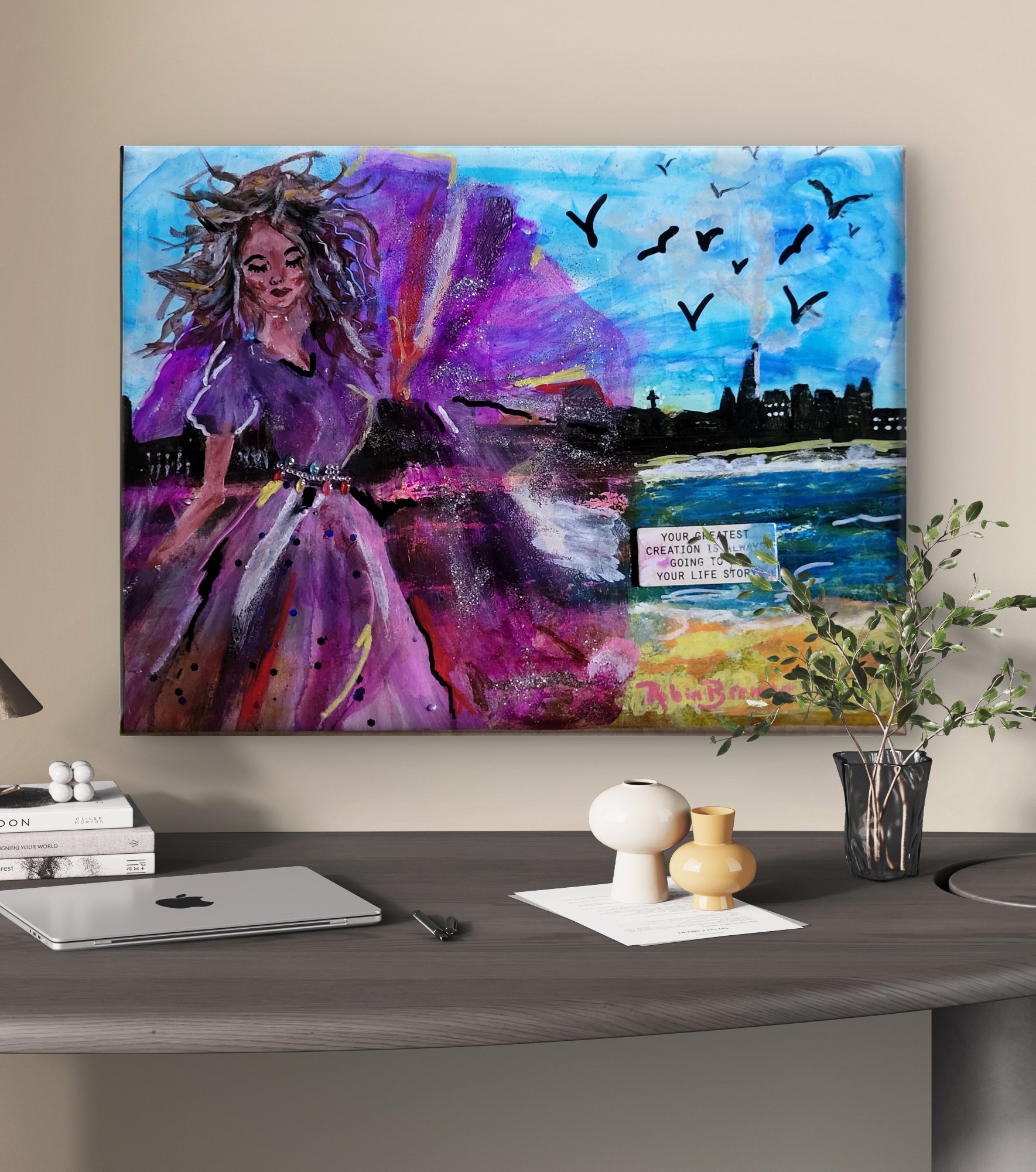 Dreamscape 11x14  archival paper on wood