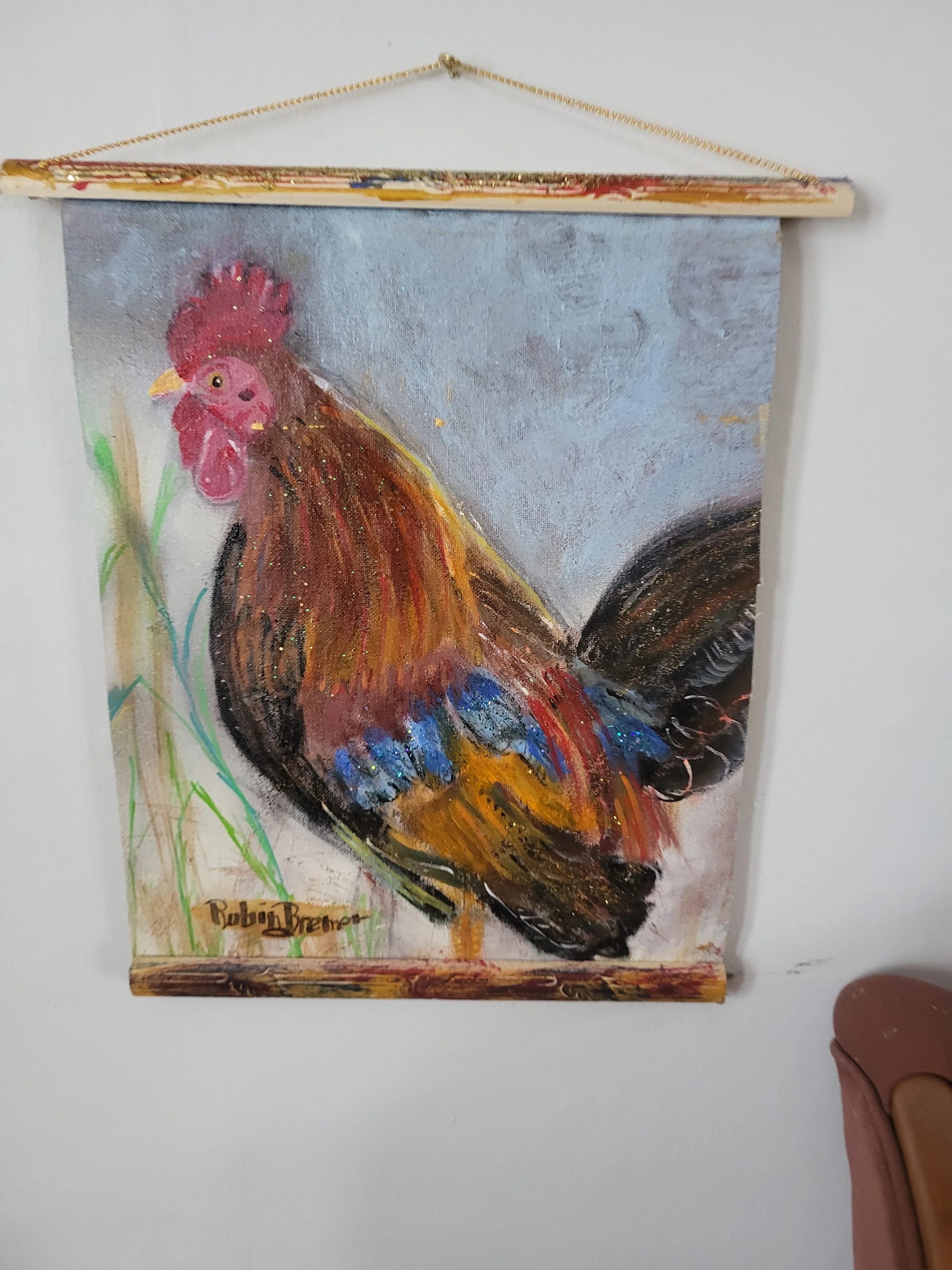 Chicken Scratch 11x14 canvas on wood